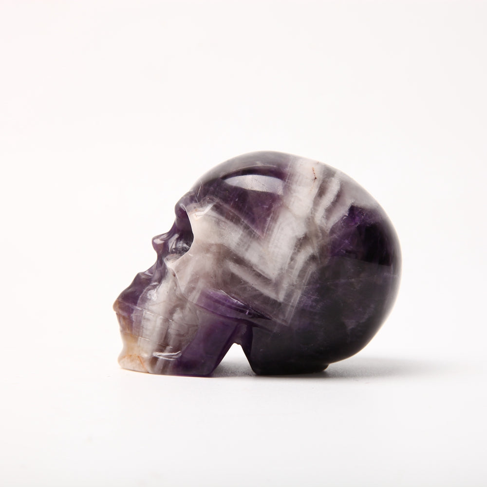 3.5 inch Dream Amethyst Crystal Carving Skull