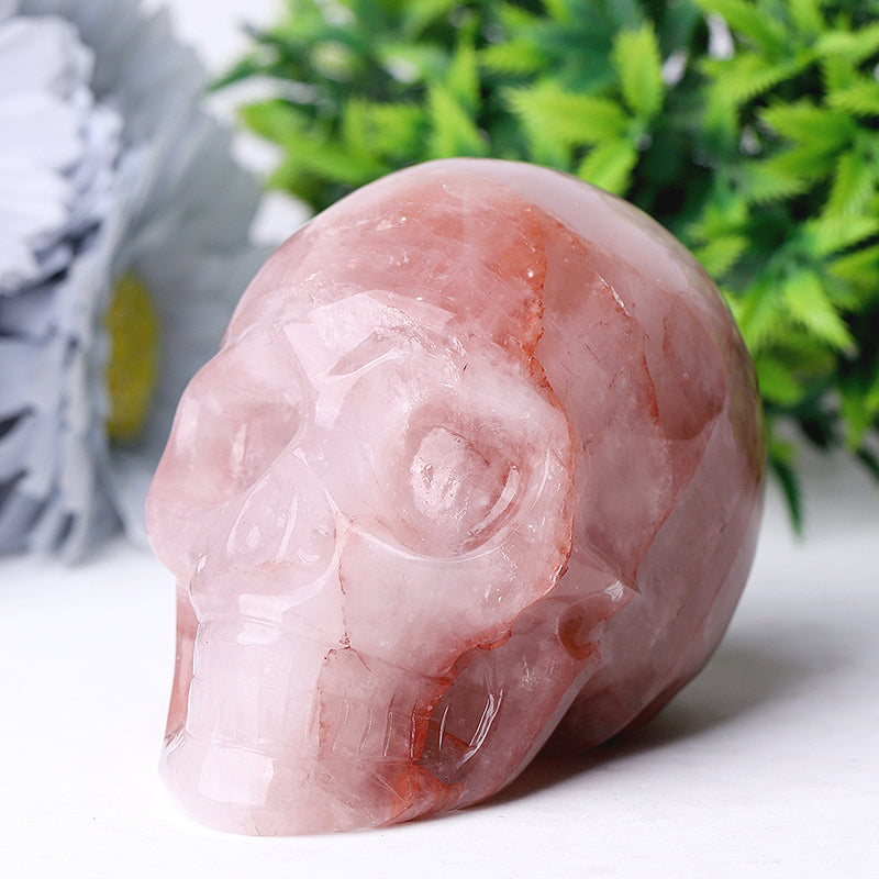 3.5-inch Fire Quartz Crystal Skull for Meditation