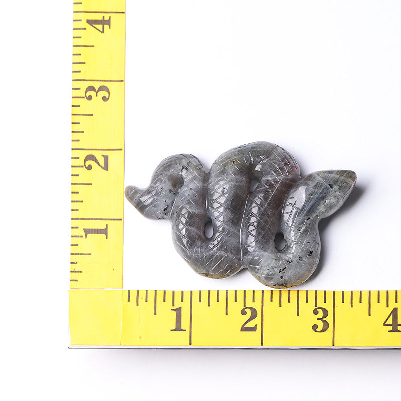 3.5 Inch Labradorite Crystal Snake Carving Figurine
