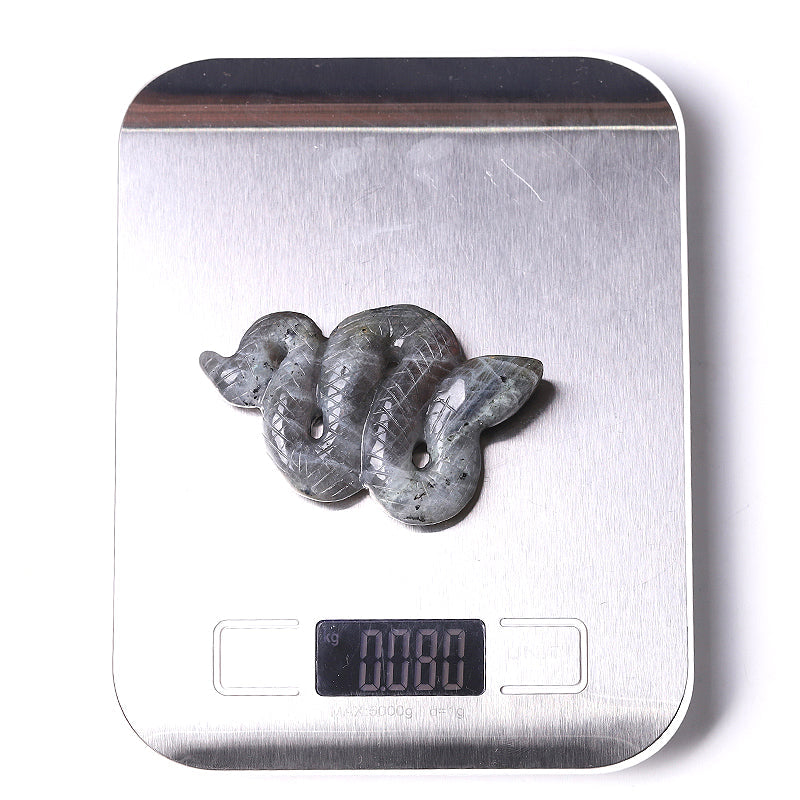 3.5 Inch Labradorite Crystal Snake Carving Figurine