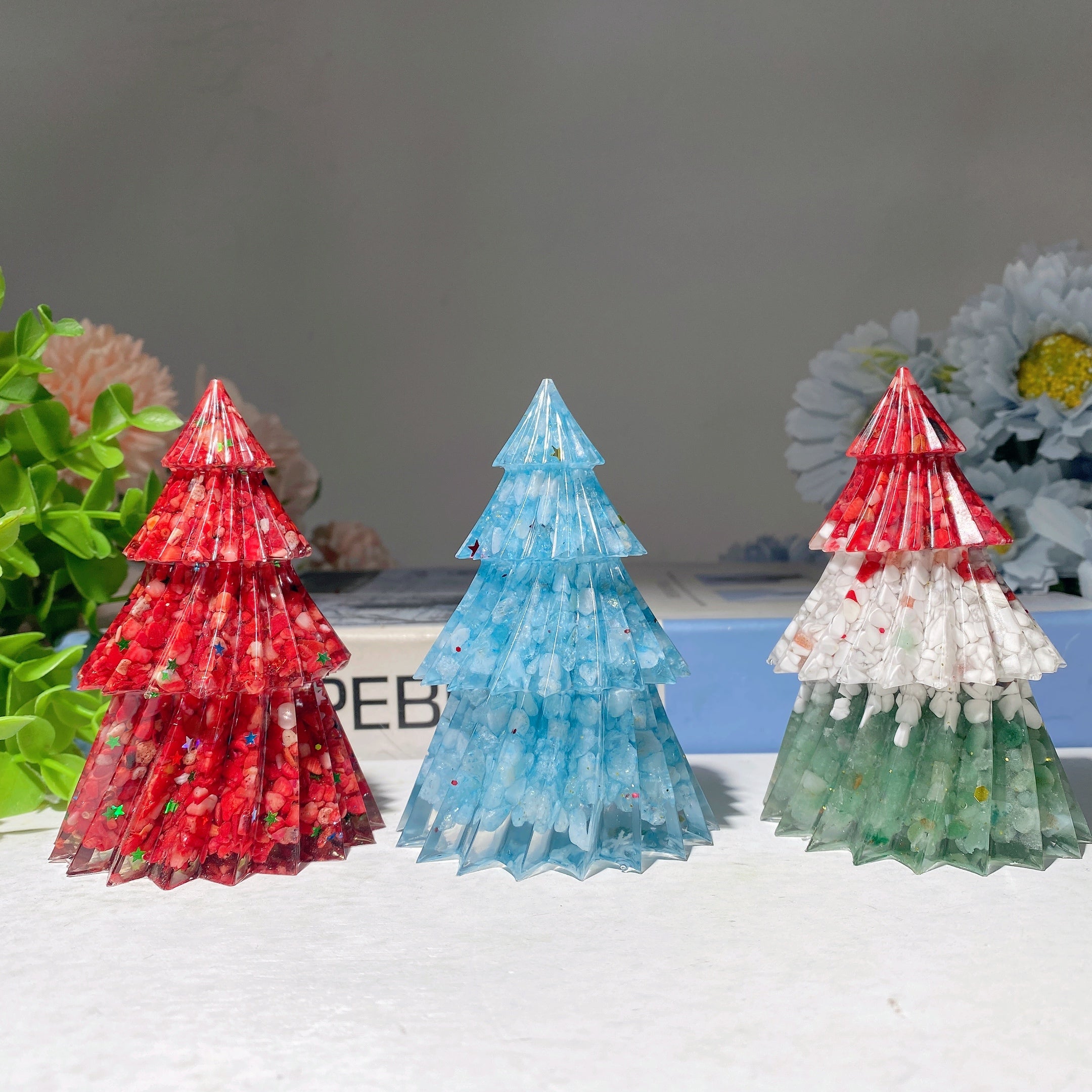 3.5 Inch Mixed Crystal Resin Spiritual Tree Sculpture Meditation
