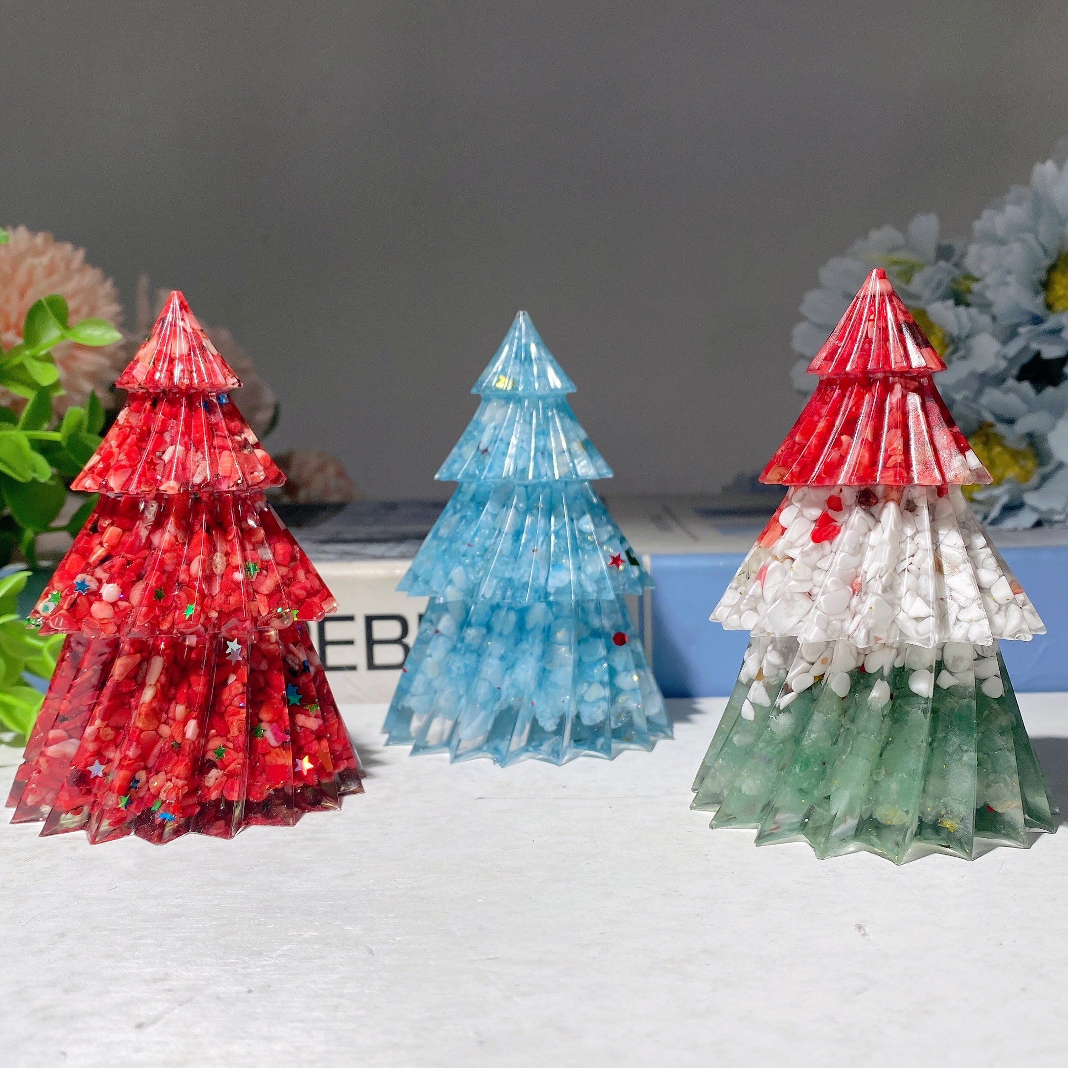3.5 Inch Mixed Crystal Resin Spiritual Tree Sculpture Meditation