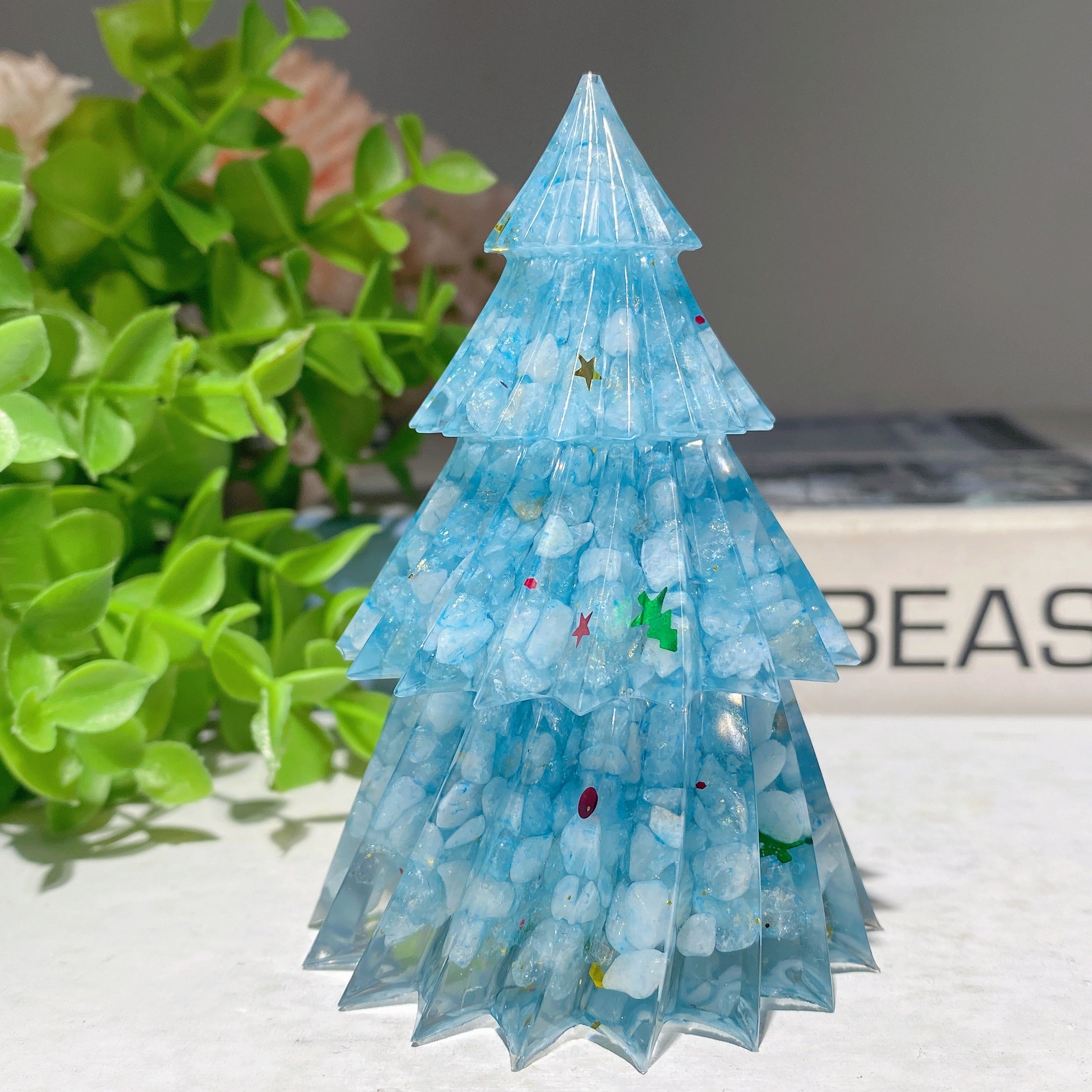 3.5 Inch Mixed Crystal Resin Spiritual Tree Sculpture Meditation