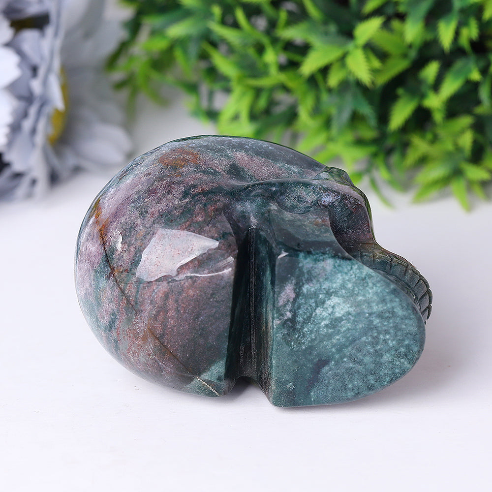 3.5 Inch Ocean Jasper Crystal Skull for Spiritual Healing