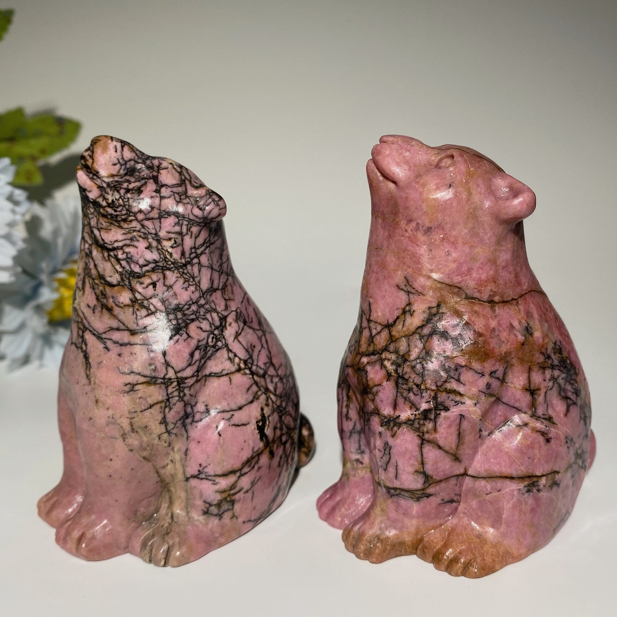 3.5 Inch Rhodonite Crystal Bear Carving for Healing