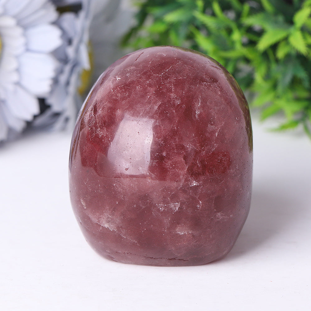 3.5 inch Strawberry Quartz Crystal Skull Carving for Healing