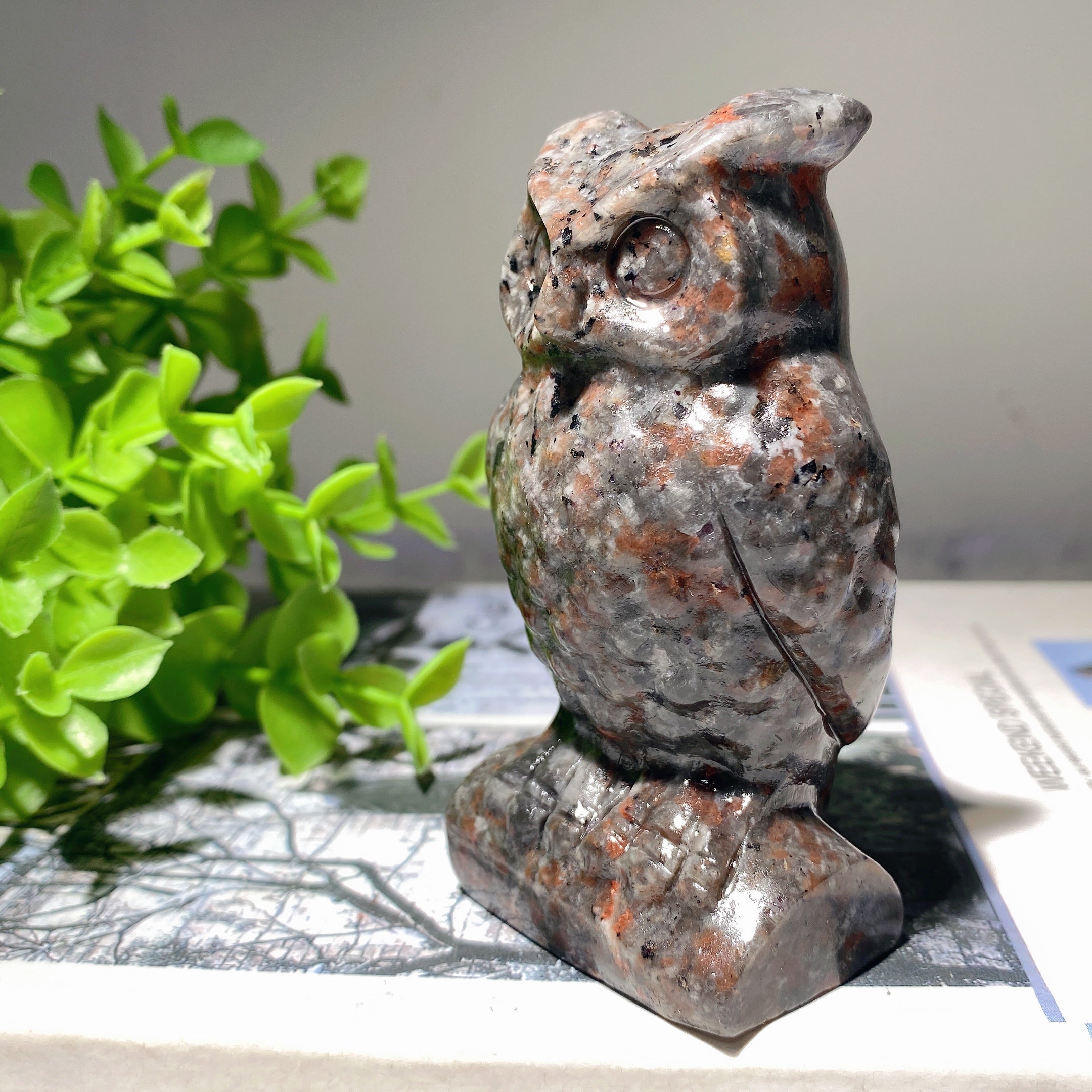 3.5 Inch Yooperlite Crystal Owl Carving for Healing