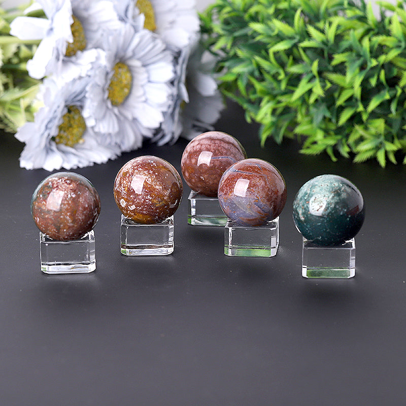 3.5" Ocean Jasper Crystal Sphere for Healing & Energy