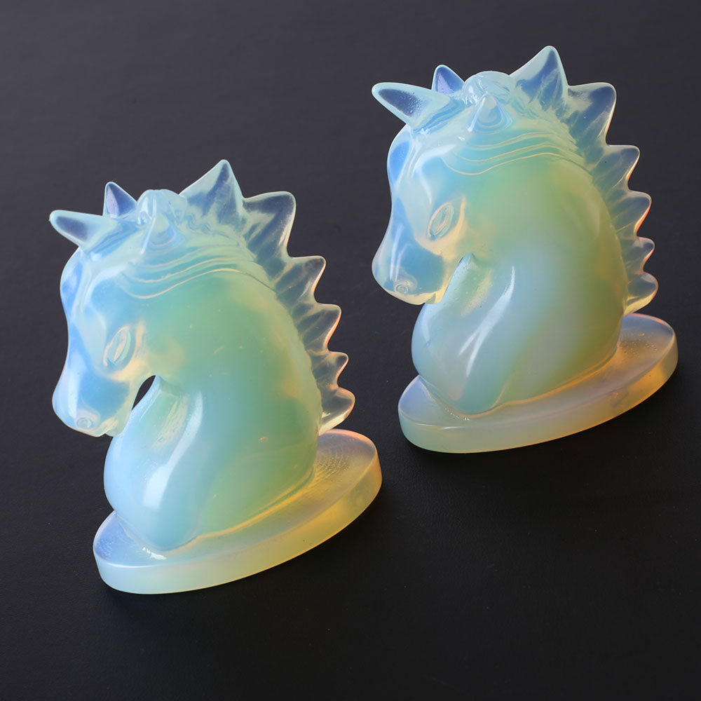 2-Inch Polished Opalite Crystal Unicorn Figurine