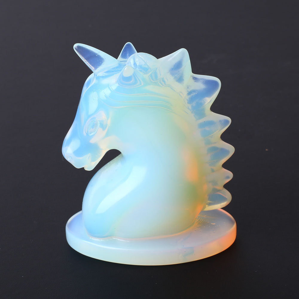 2-Inch Polished Opalite Crystal Unicorn Figurine