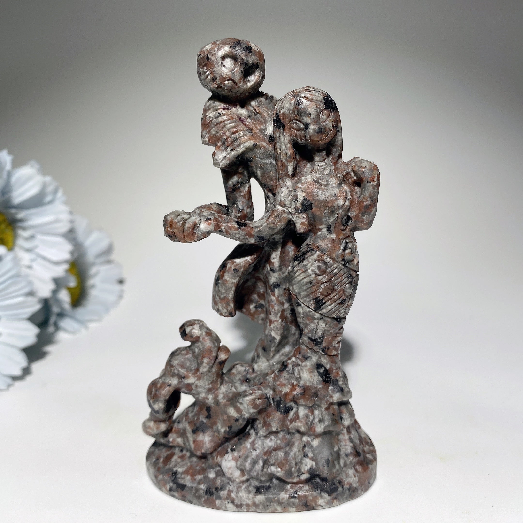 3.6-4.6 Inch Black Obsidian & Yooperlite Dog Crystal Carvings