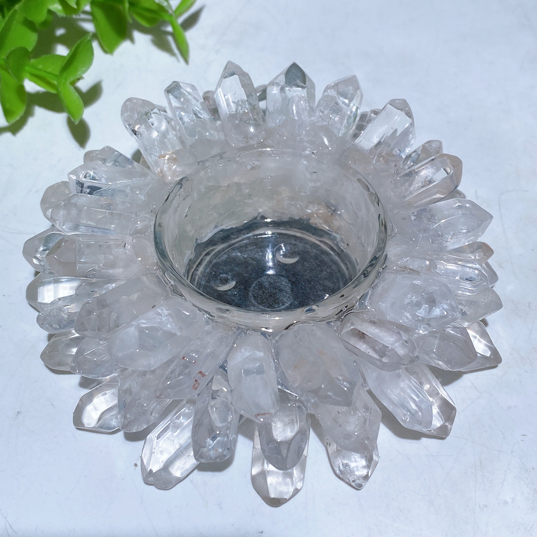 3.6 Inch Crystal Candle Holder for Healing Decor