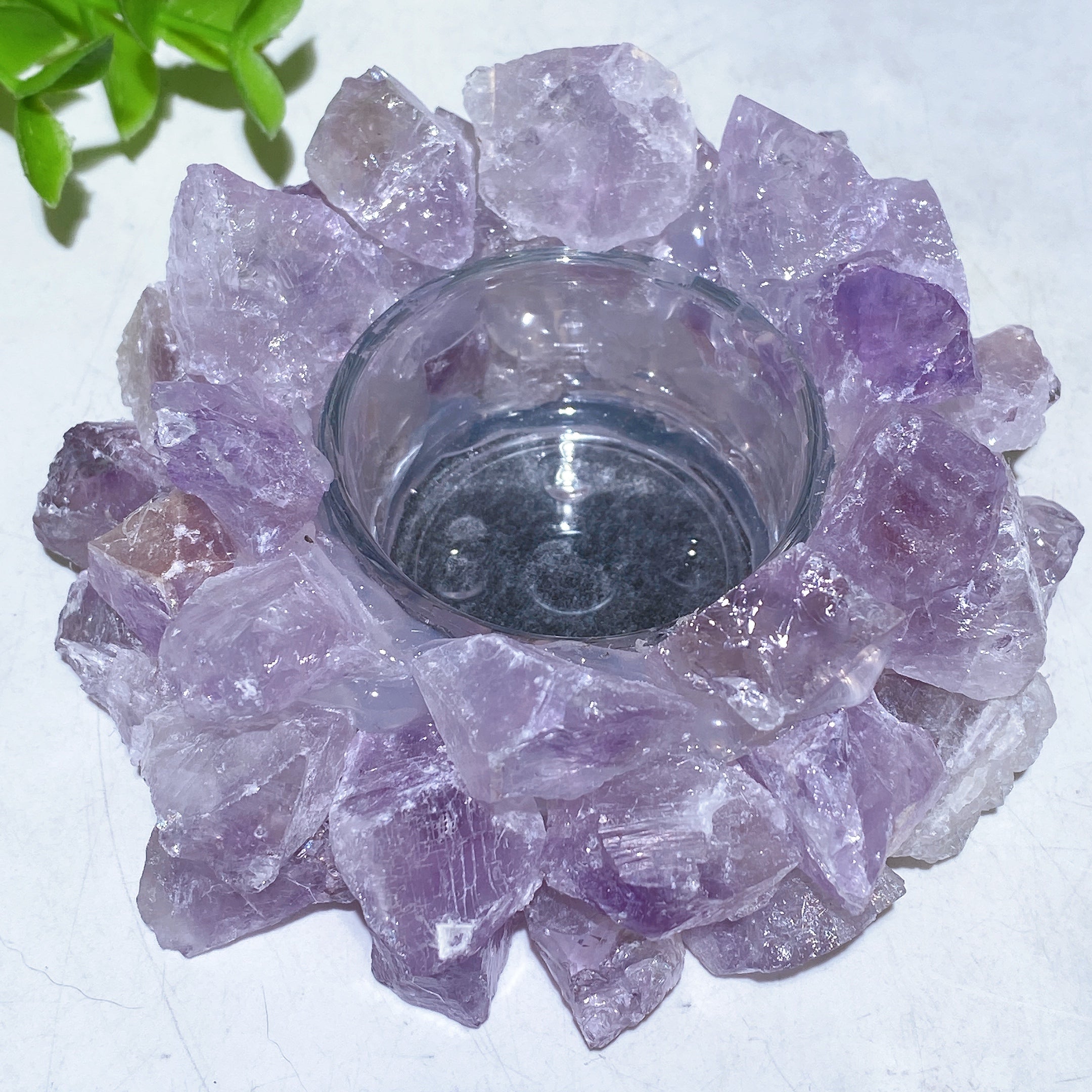 3.6 Inch Crystal Candle Holder for Healing Decor