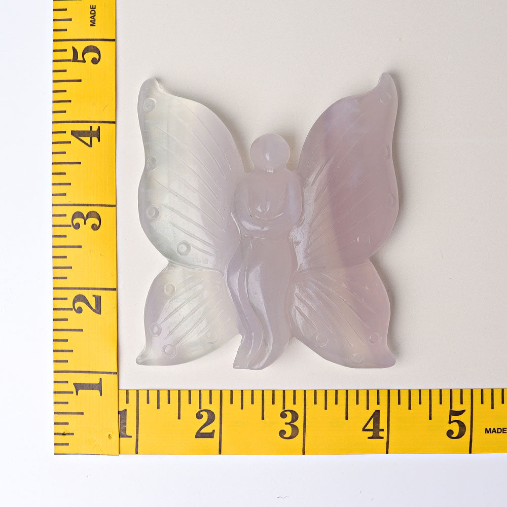 3.6-inch Fluorite Butterfly Crystal Animal Carving