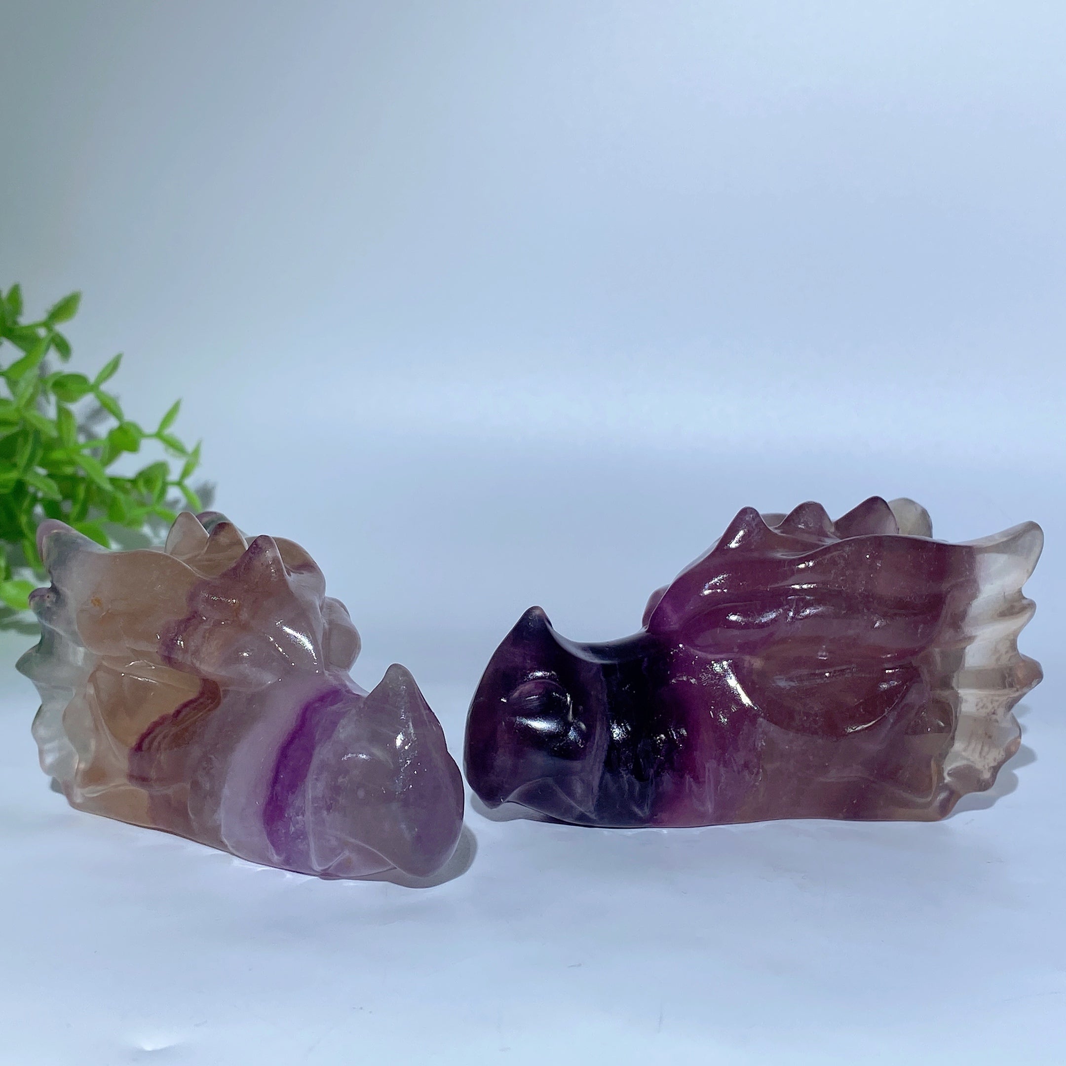 3.6 Inch Fluorite Crystal Dragon Head Carving