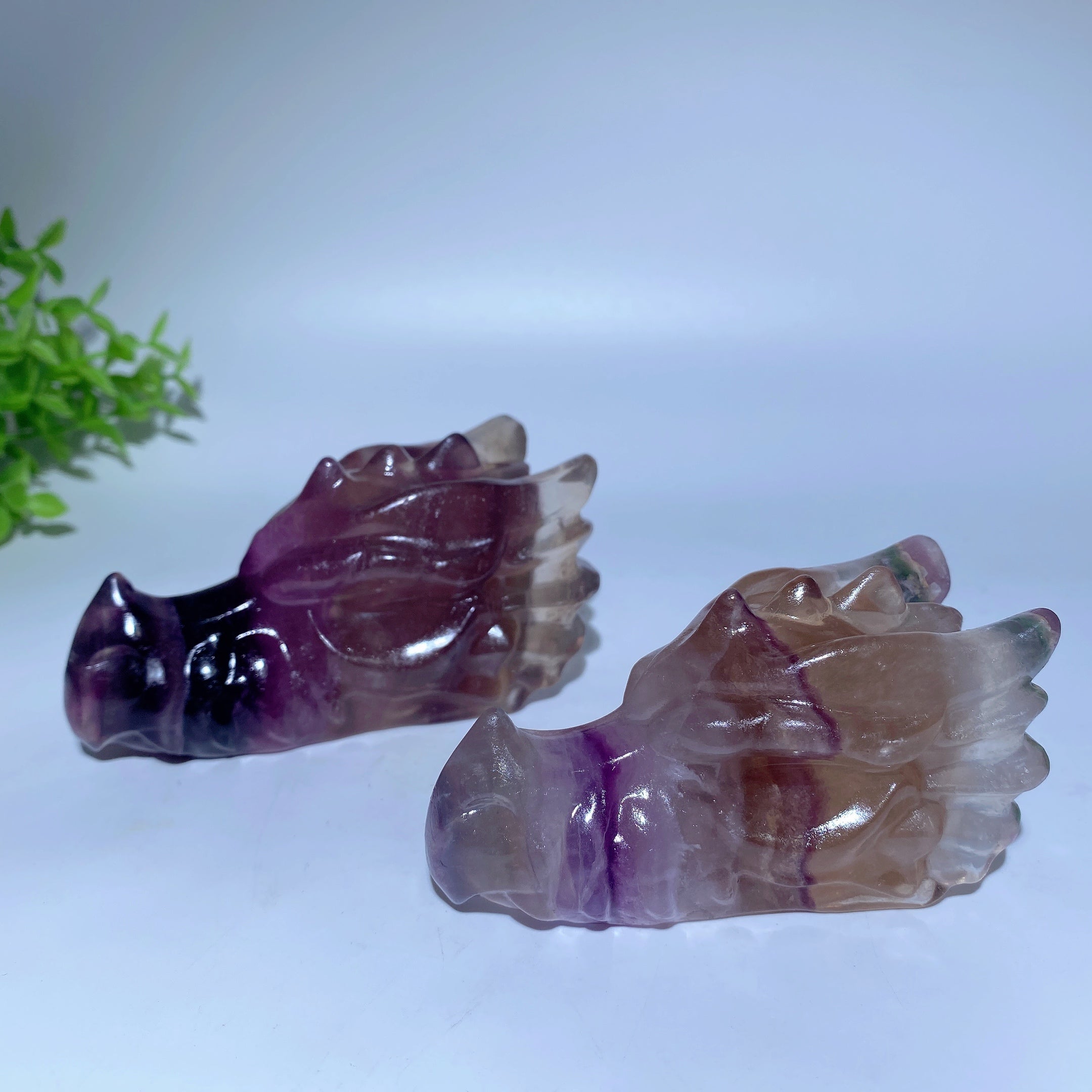 3.6 Inch Fluorite Crystal Dragon Head Carving