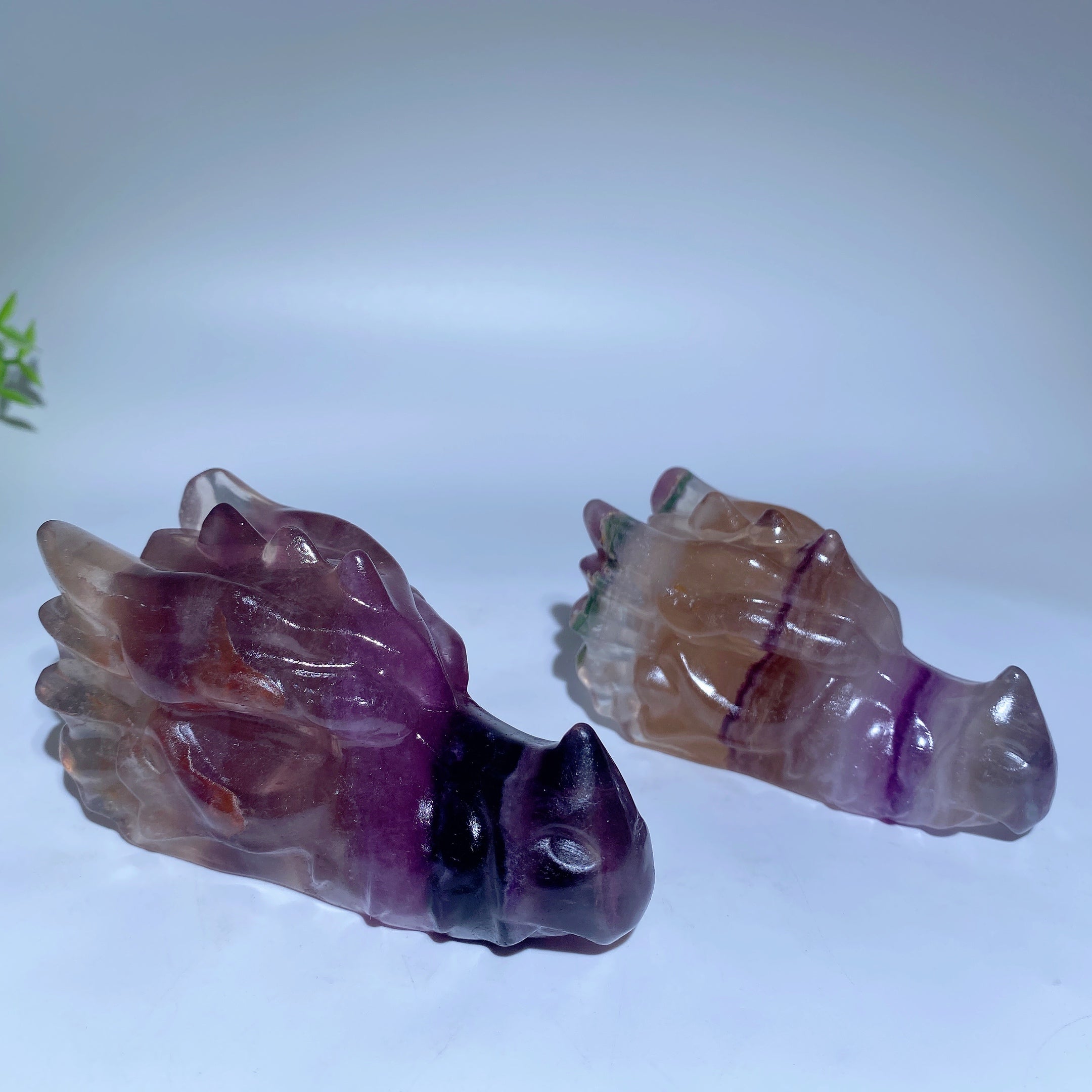 3.6 Inch Fluorite Crystal Dragon Head Carving