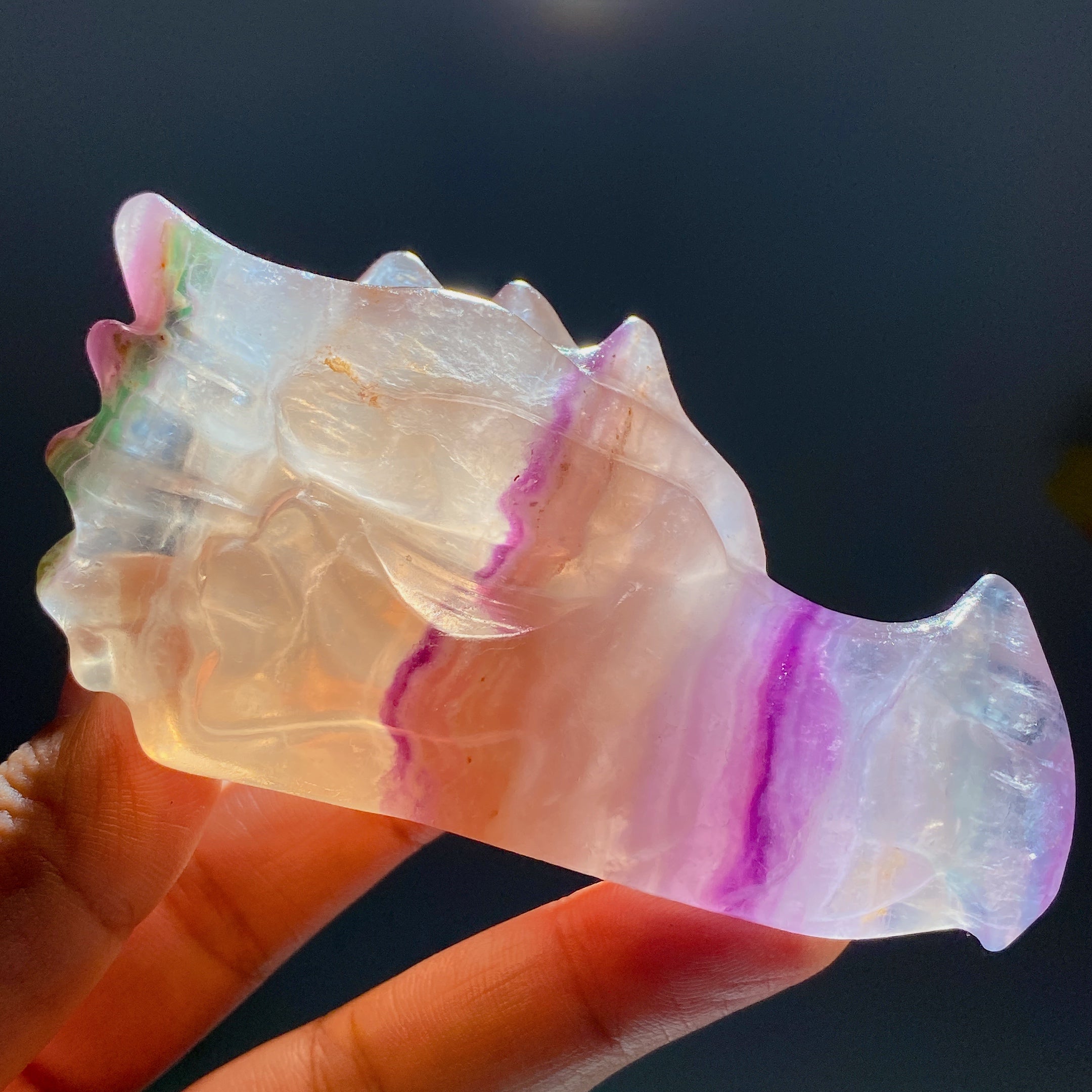 3.6 Inch Fluorite Crystal Dragon Head Carving