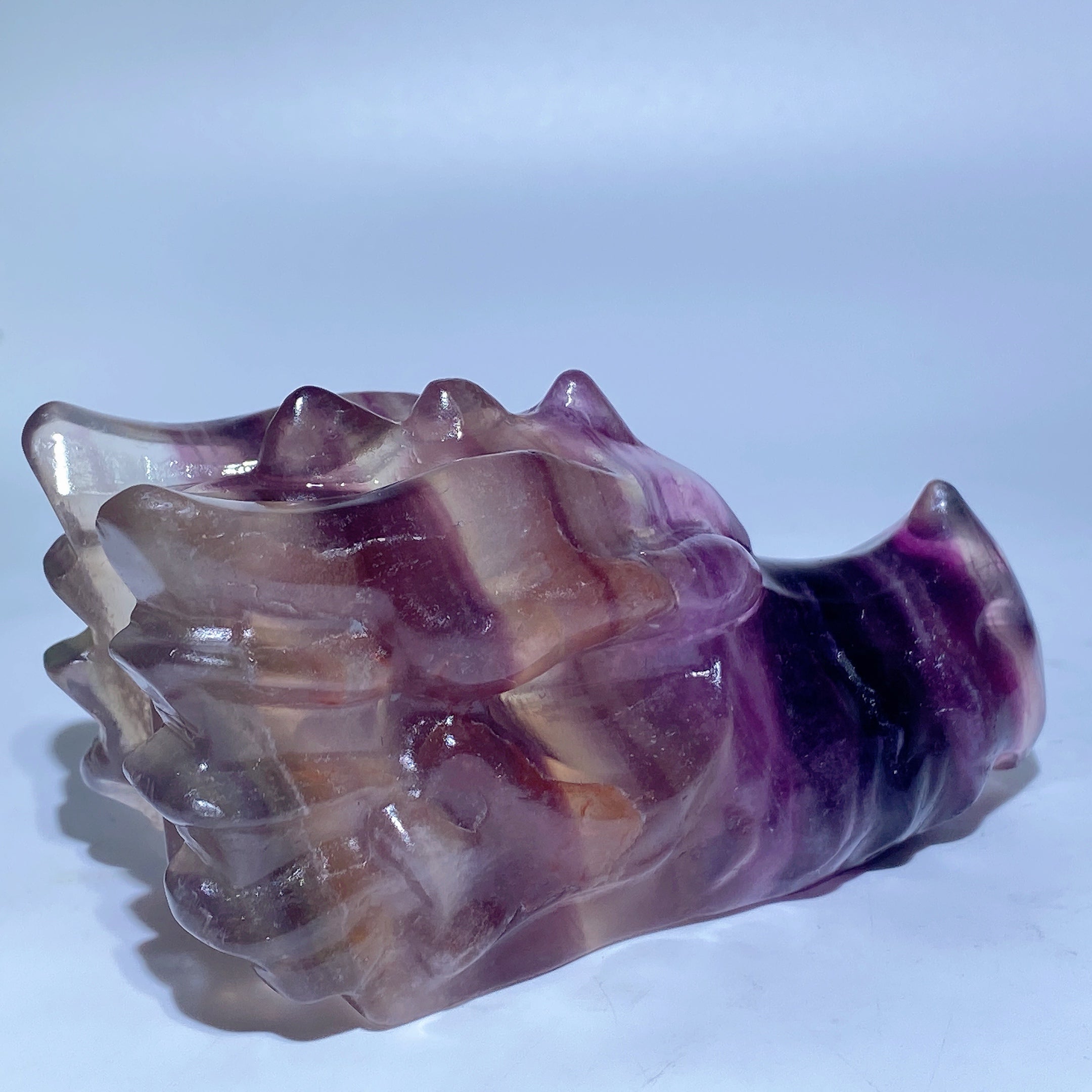 3.6 Inch Fluorite Crystal Dragon Head Carving