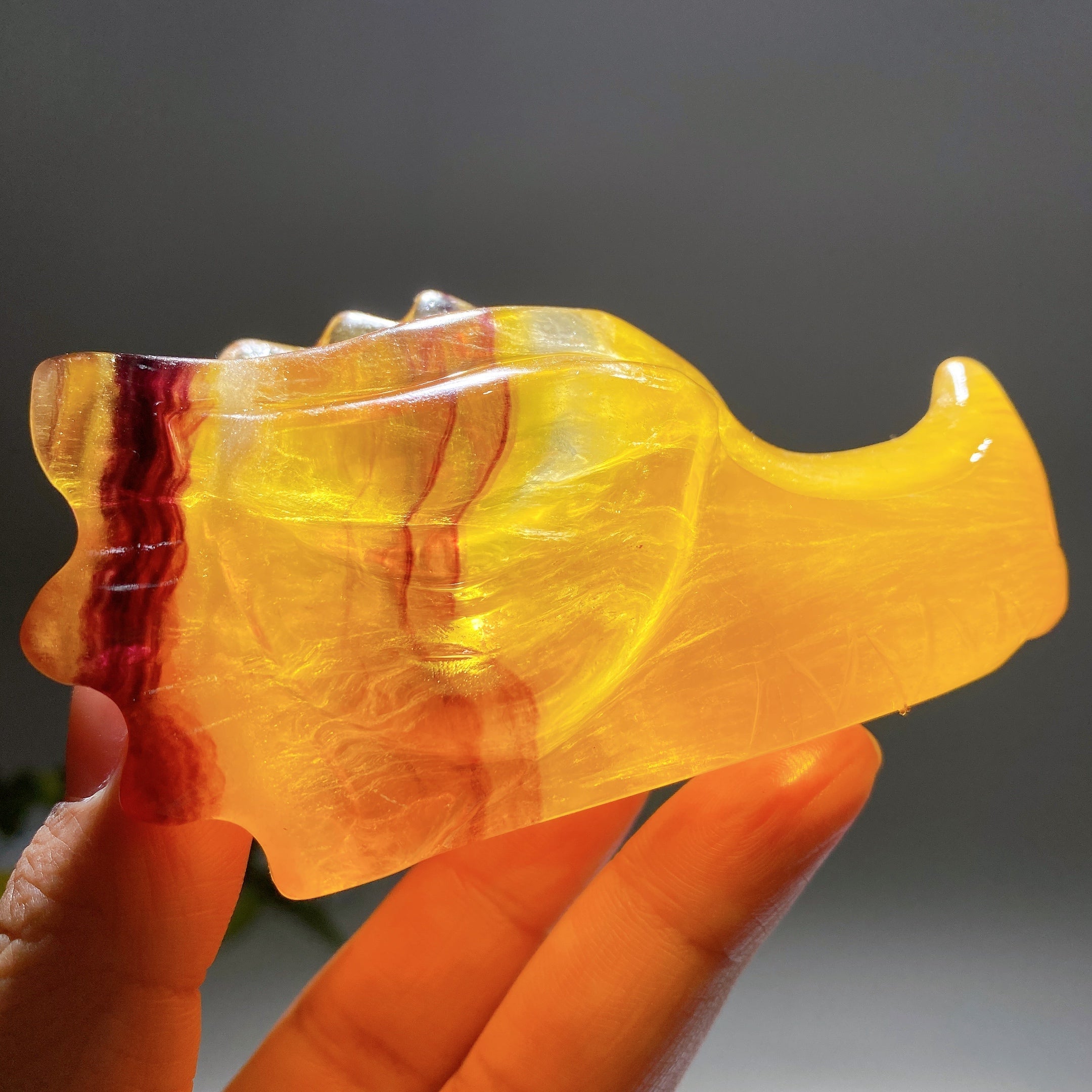 3.6 Inch Fluorite Crystal Dragon Head Carving