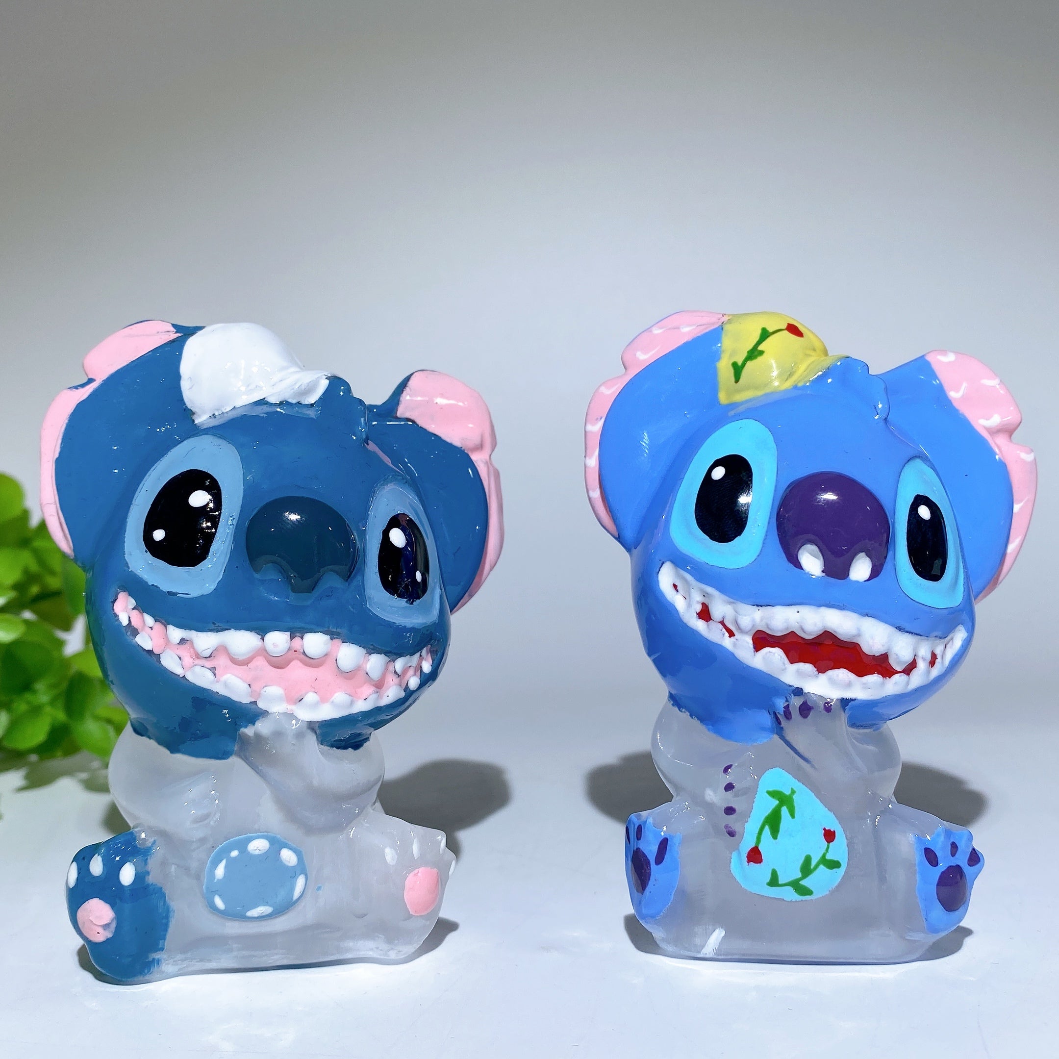 3.6 Inch Selenite Crystal Figurine Carving with Painting