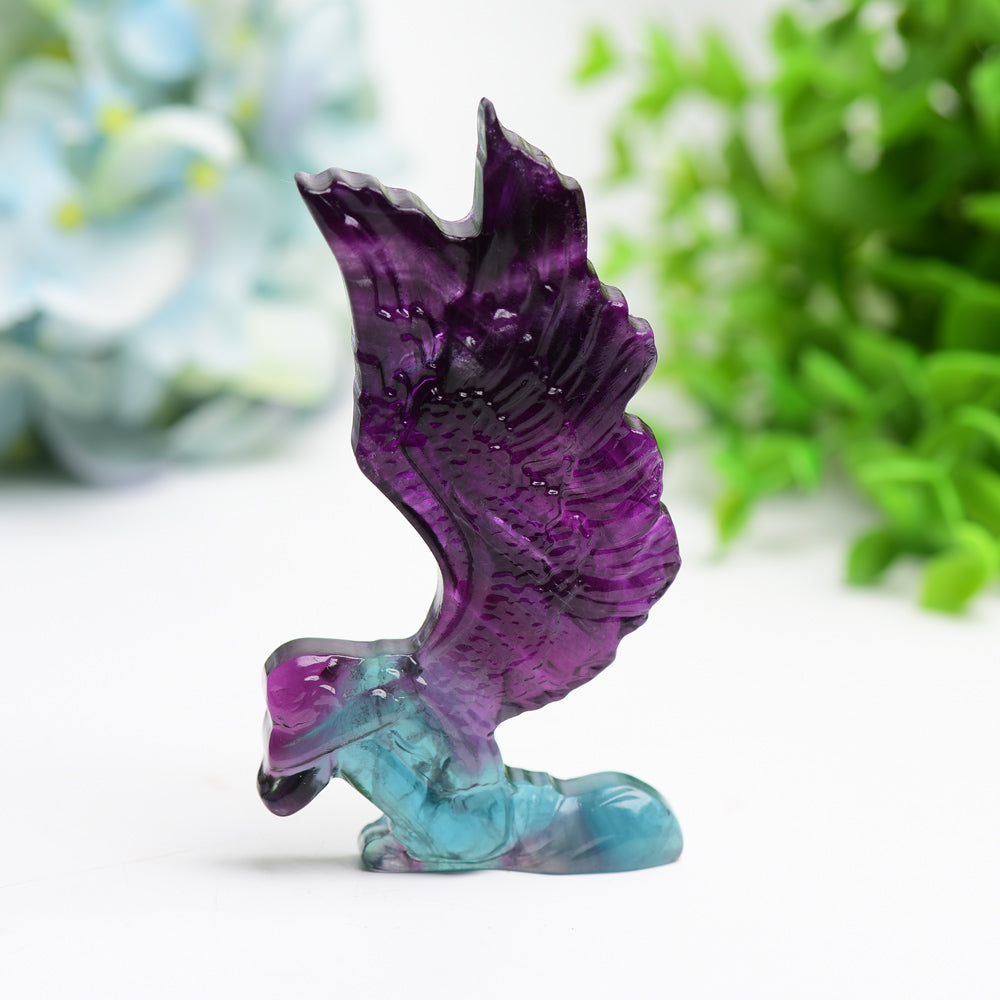 3.7-inch Rainbow Fluorite Butterfly Crystal Figurine