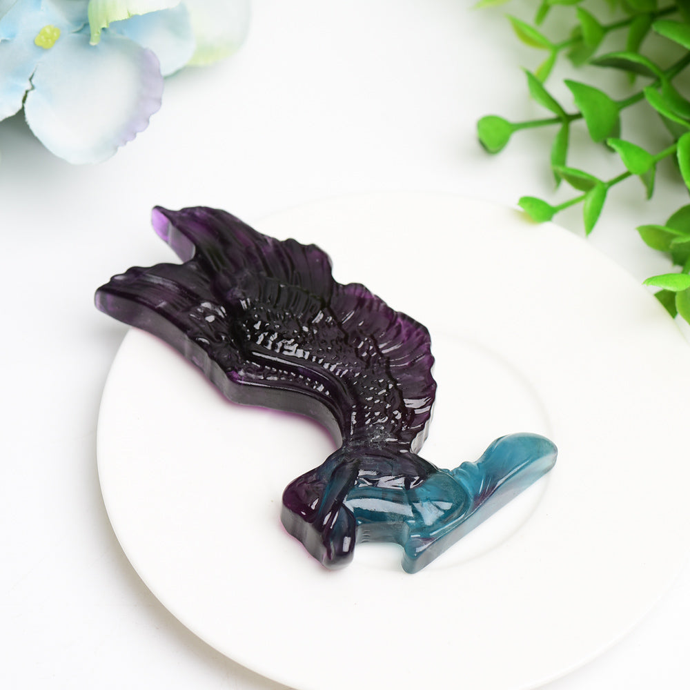 3.7-inch Rainbow Fluorite Butterfly Crystal Figurine