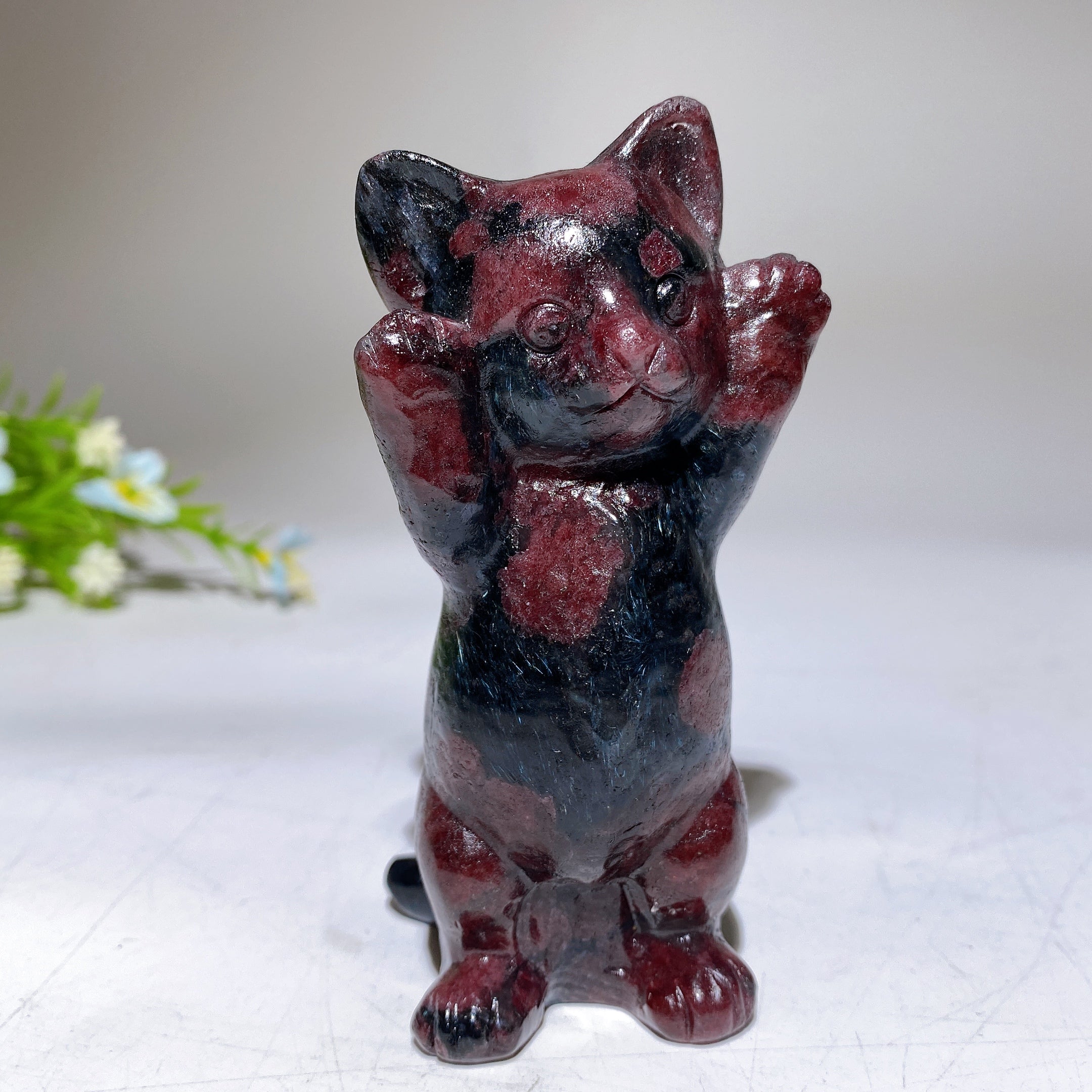 3.8" Crystal Cat Figurine | Healing Crystal Carving