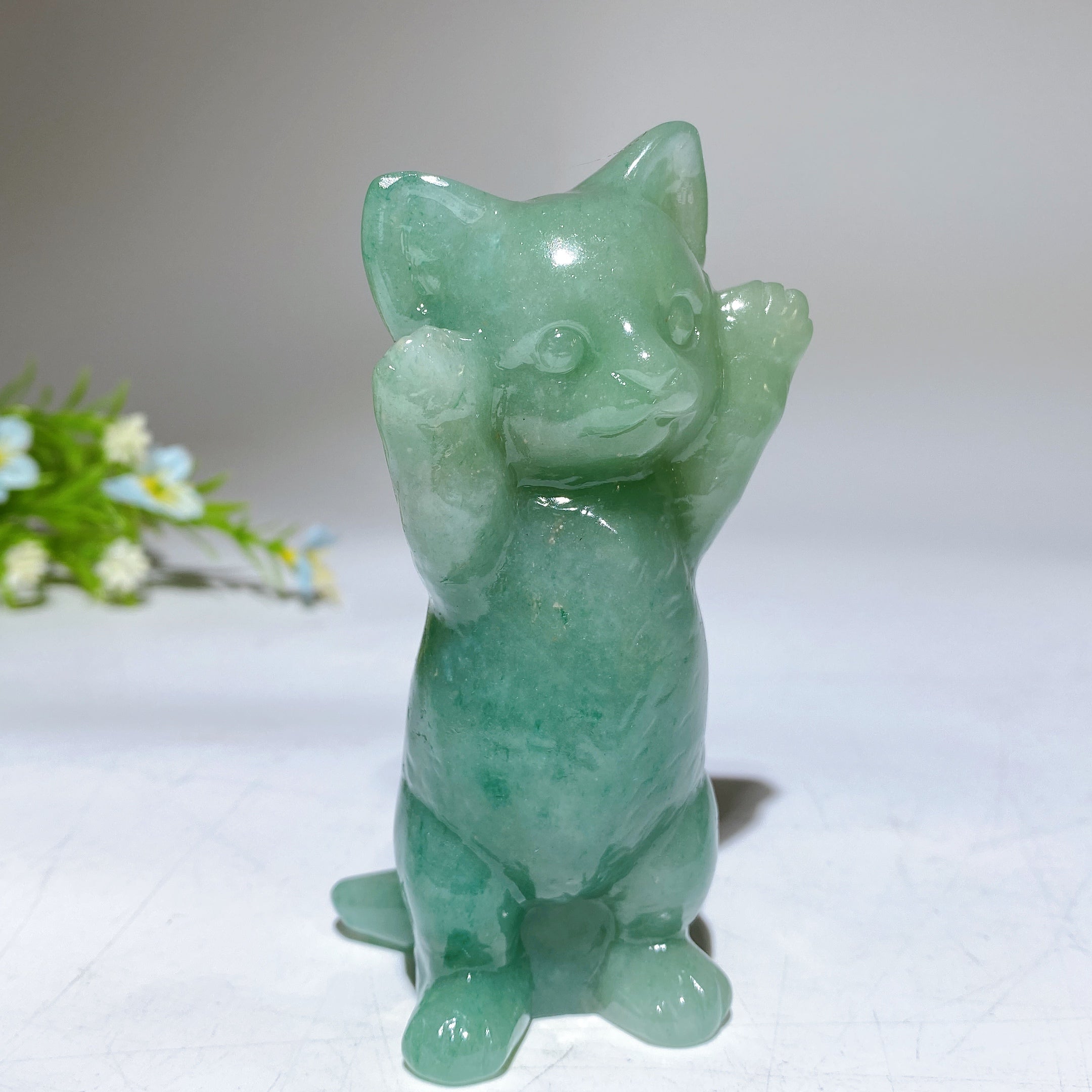 3.8" Crystal Cat Figurine | Healing Crystal Carving
