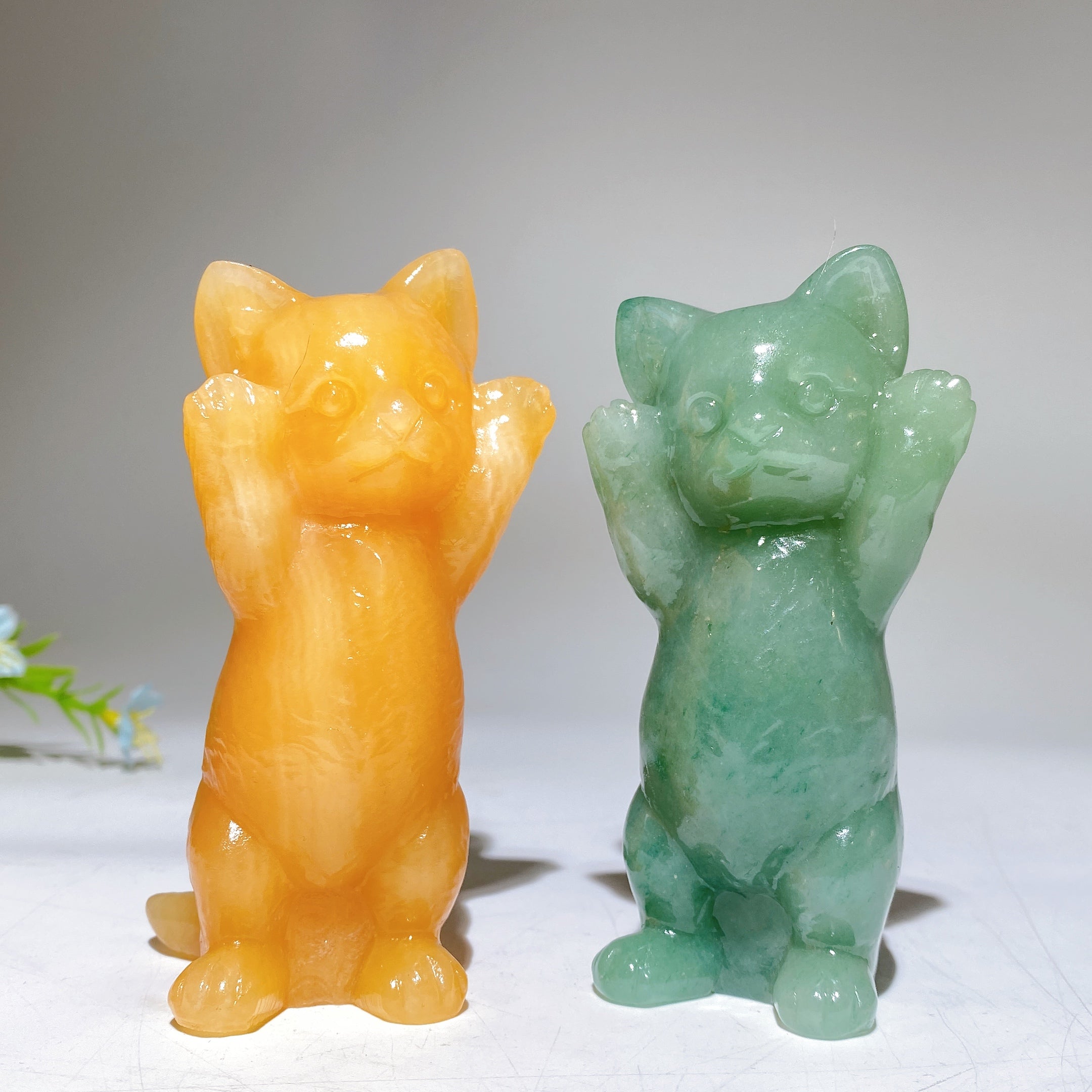 3.8" Crystal Cat Figurine | Healing Crystal Carving