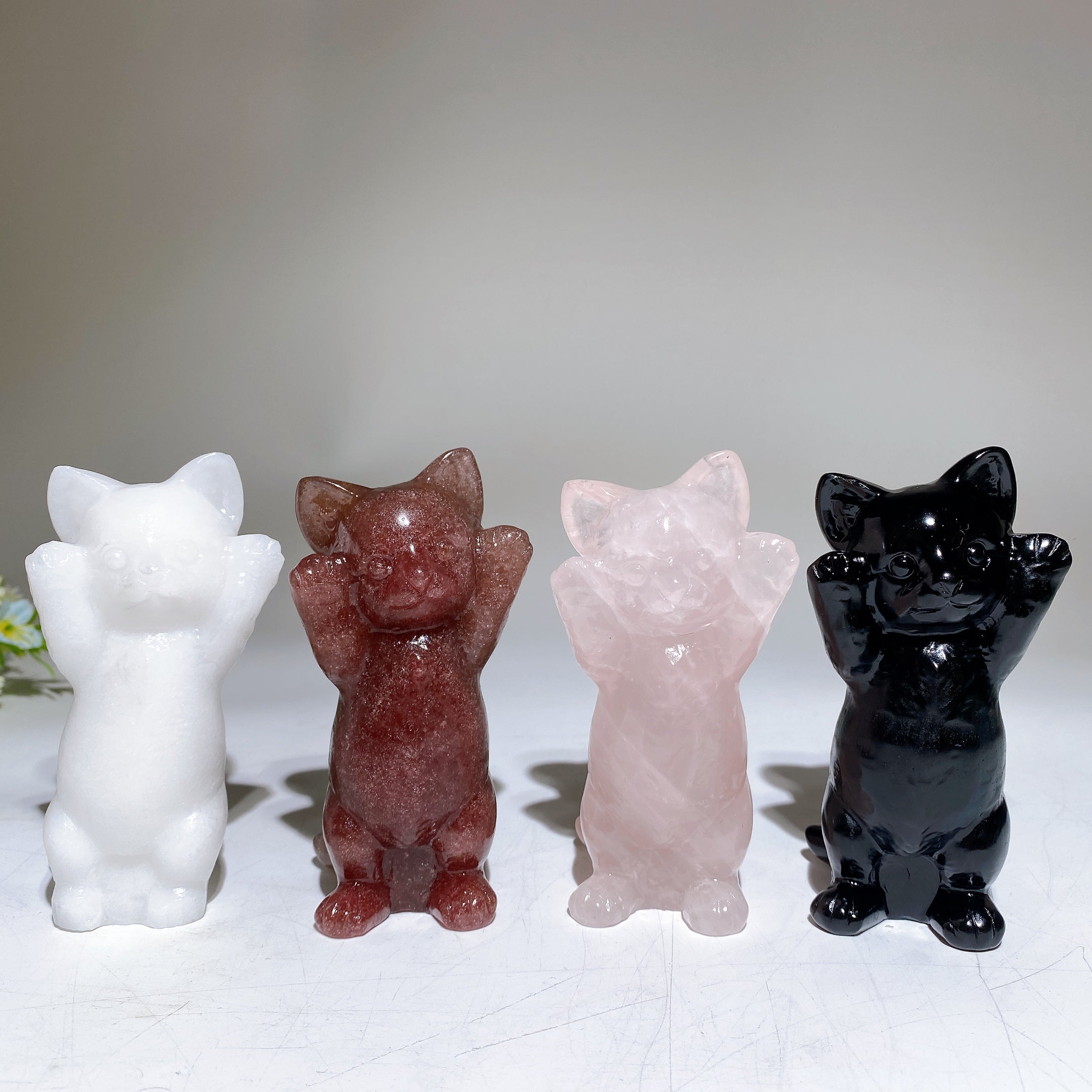 3.8" Crystal Cat Figurine | Healing Crystal Carving