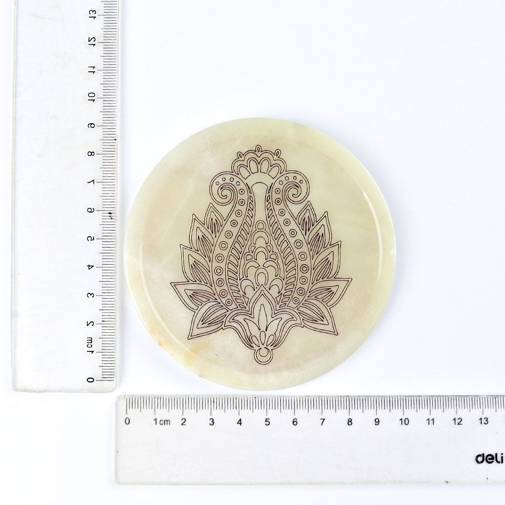 3.8 inch Afghan Jade Crystal Coasters for Healing & Décor