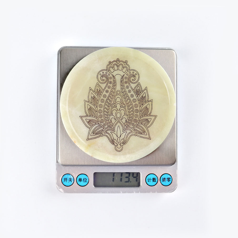 3.8 inch Afghan Jade Crystal Coasters for Healing & Décor