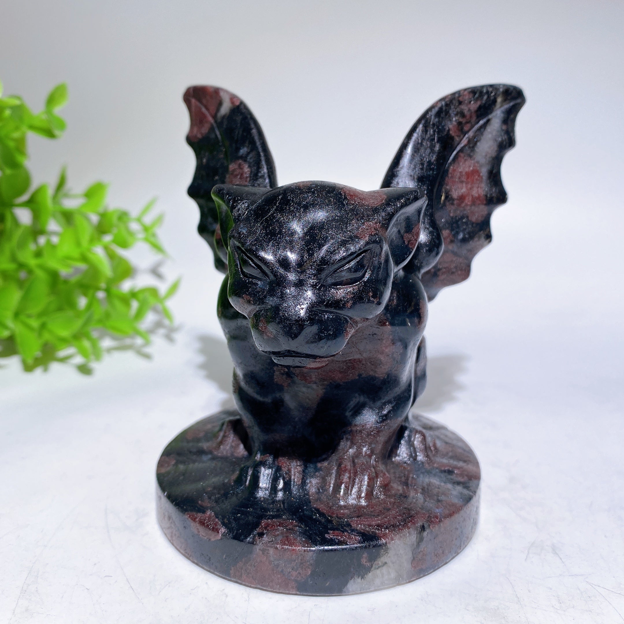 3.8-inch Labradorite Crystal Gargoyle Figurine Carving