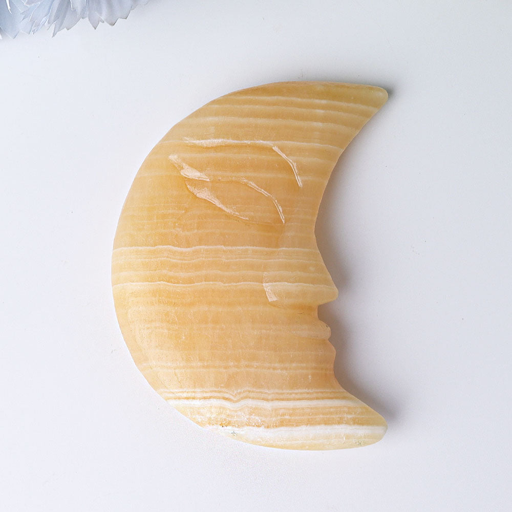 3.8 Inch Moon Face Crystal Figurines for Healing