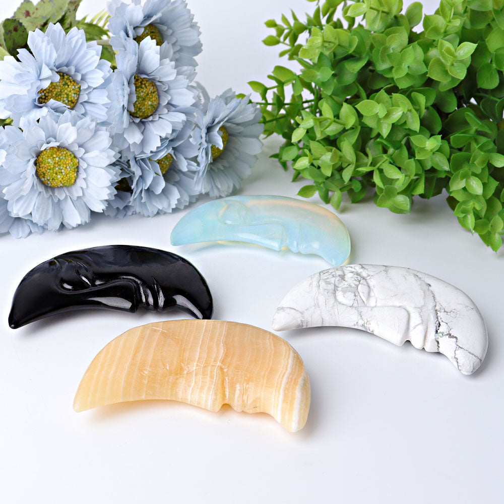 3.8 Inch Moon Face Crystal Figurines for Healing