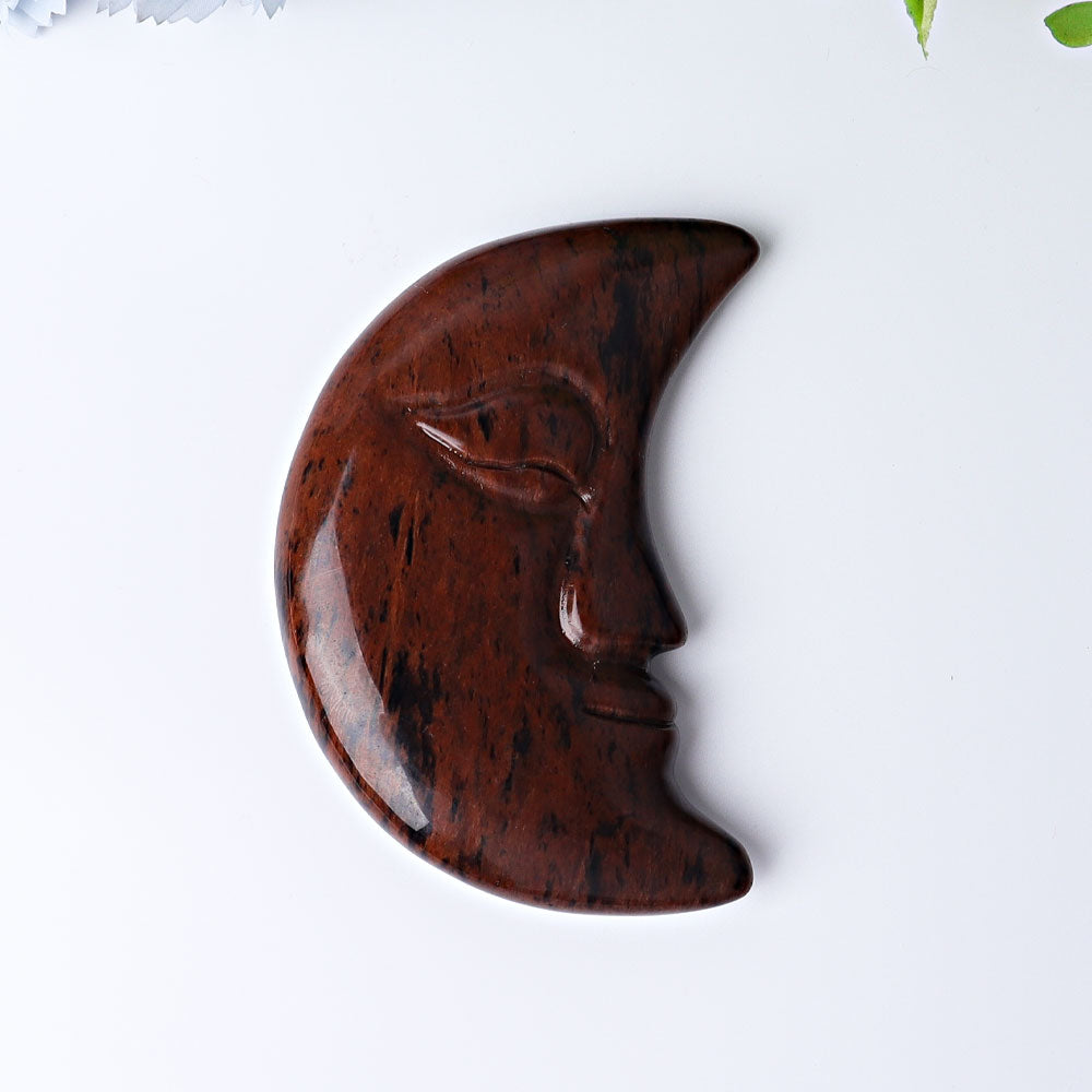 3.8 Inch Ocean Jasper Moon Face Crystal Figurine for Healing