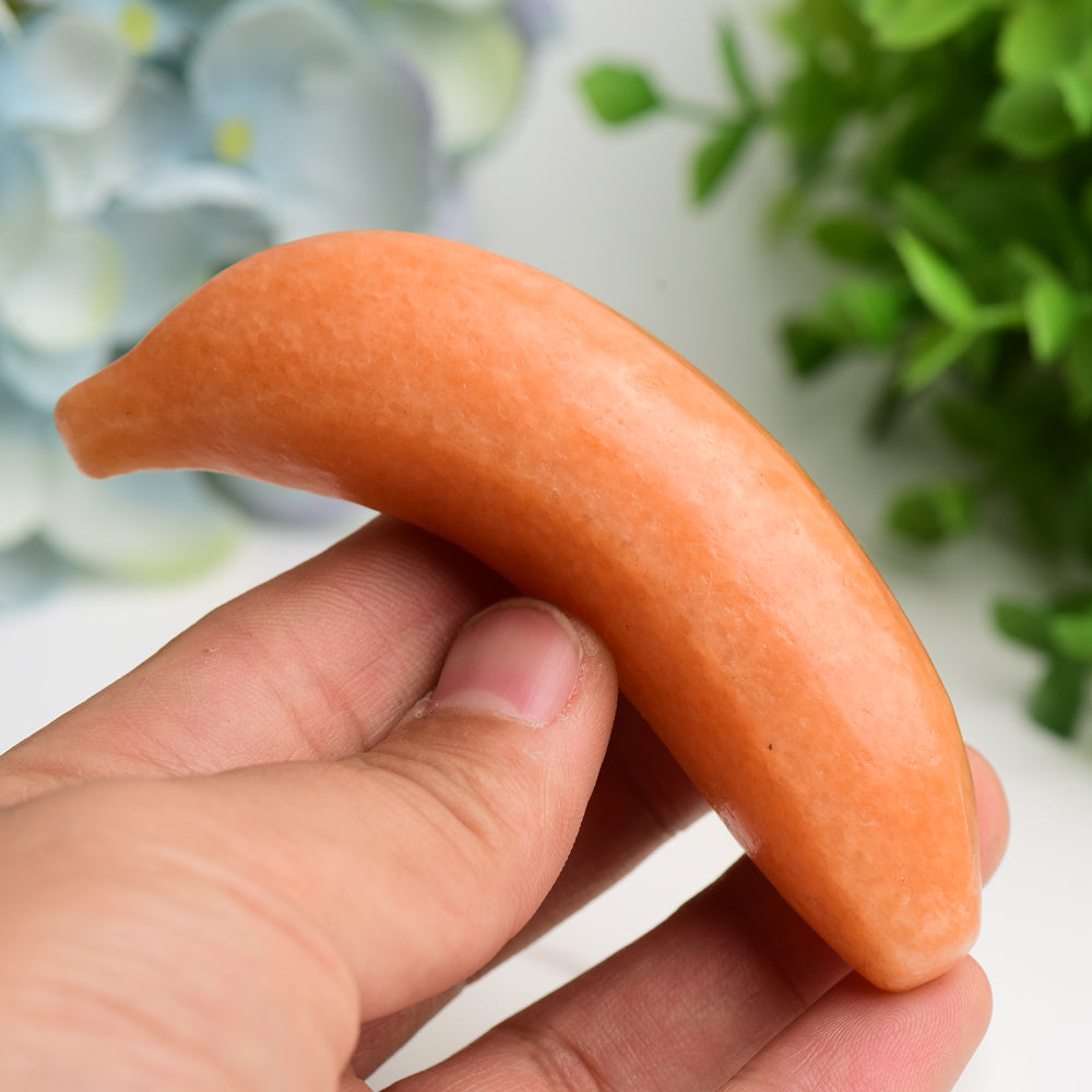 3.8-inch Orange Calcite & Sunstone Crystal Figurines for Healing