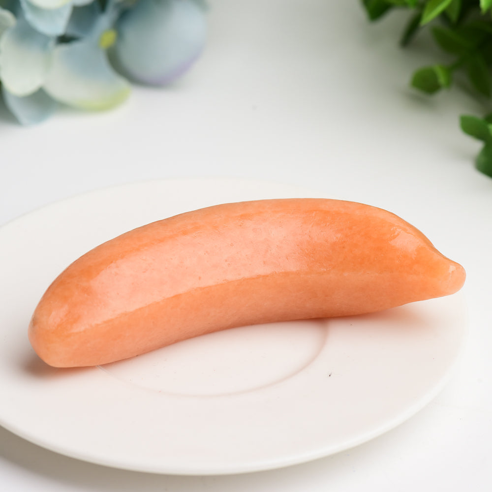 3.8-inch Orange Calcite & Sunstone Crystal Figurines for Healing