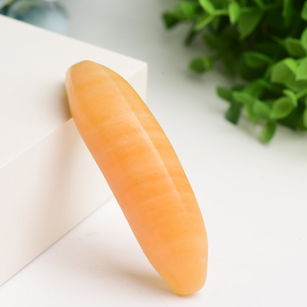 3.8-inch Orange Calcite & Sunstone Crystal Figurines for Healing