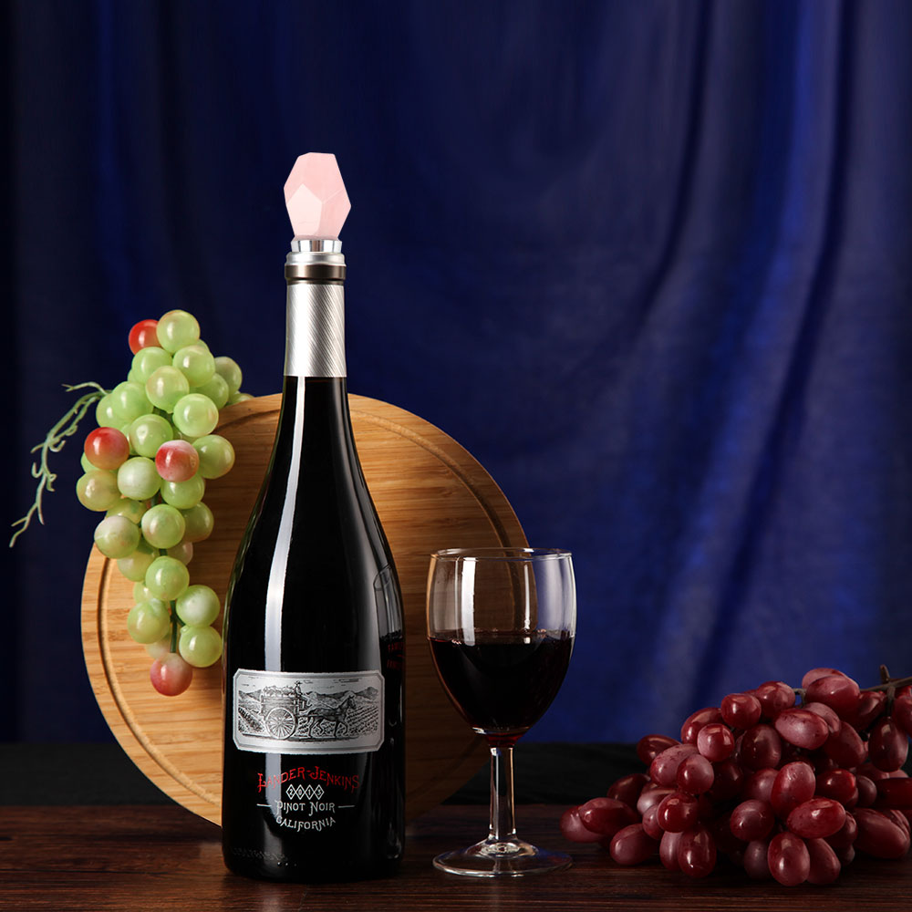 3.8 inch Rose Quartz Crystal Champagne Bottle Stopper for Wedding Decor