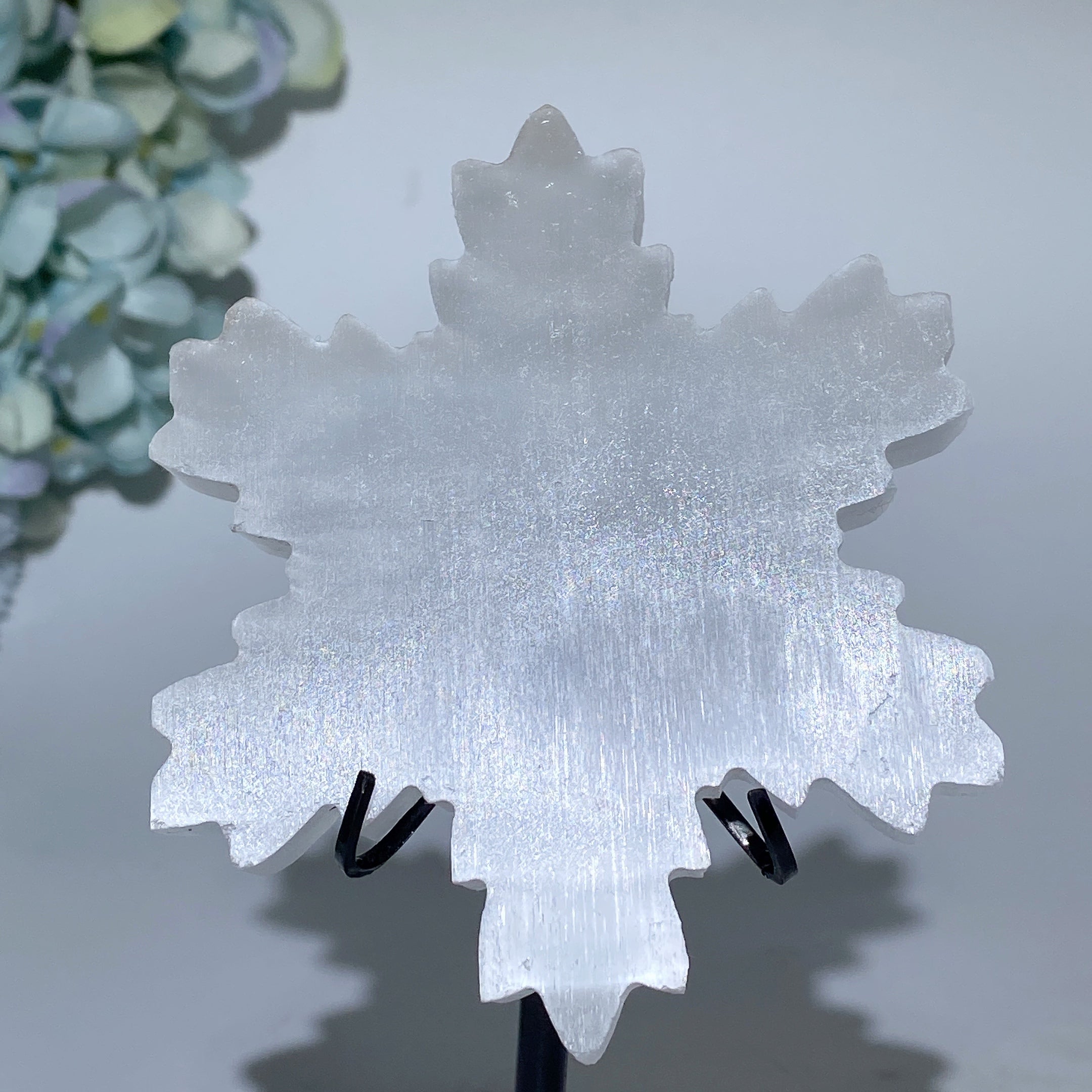 3.8 Inch Selenite Snowflake Crystal Figurine for Healing