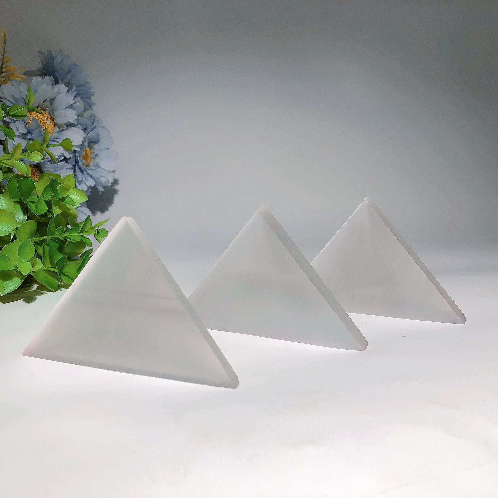 3.8 Inch Selenite Triangle Slab Crystal for Healing