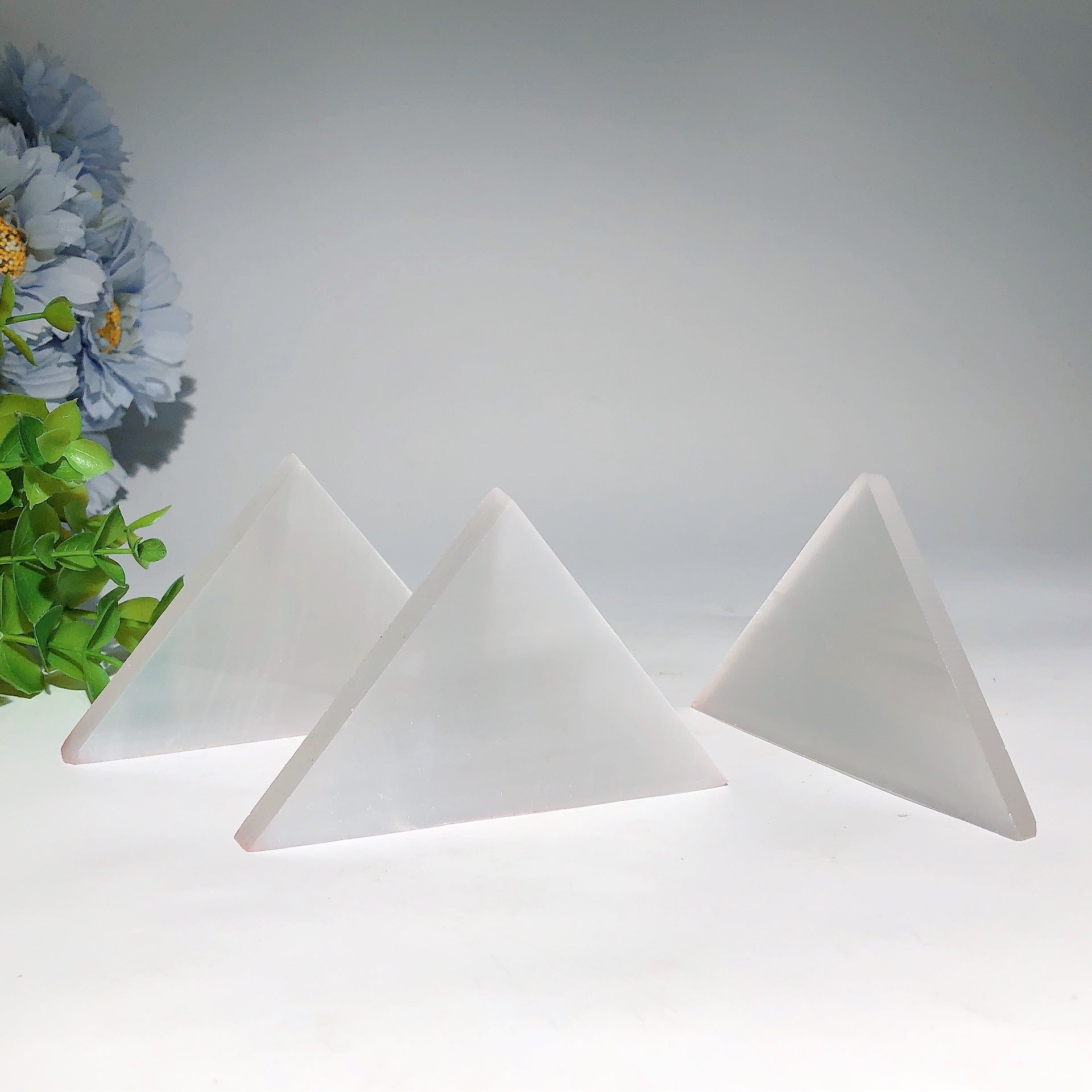 3.8 Inch Selenite Triangle Slab Crystal for Healing