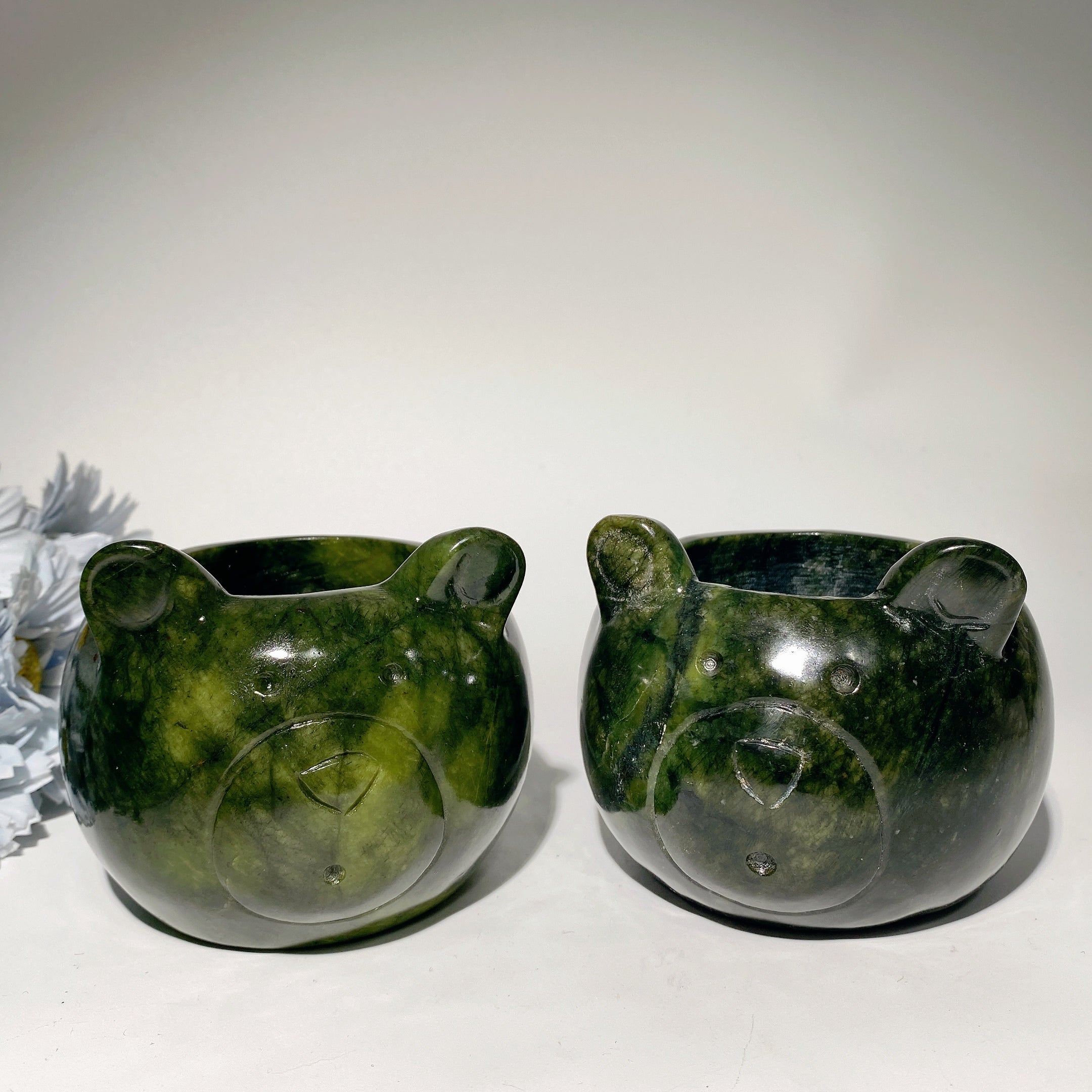 3.8 inch Serpentine Crystal Bear Figurine for Healing