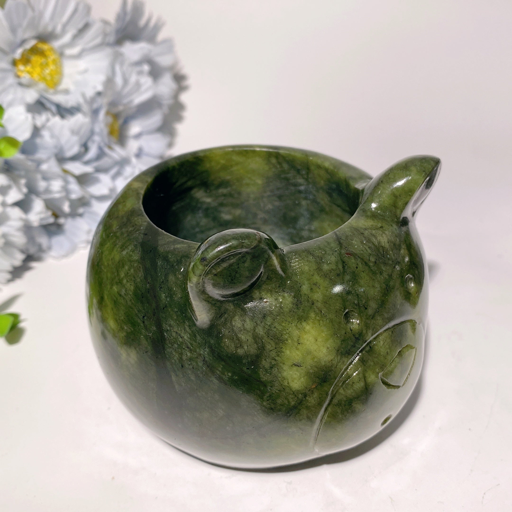 3.8 inch Serpentine Crystal Bear Figurine for Healing