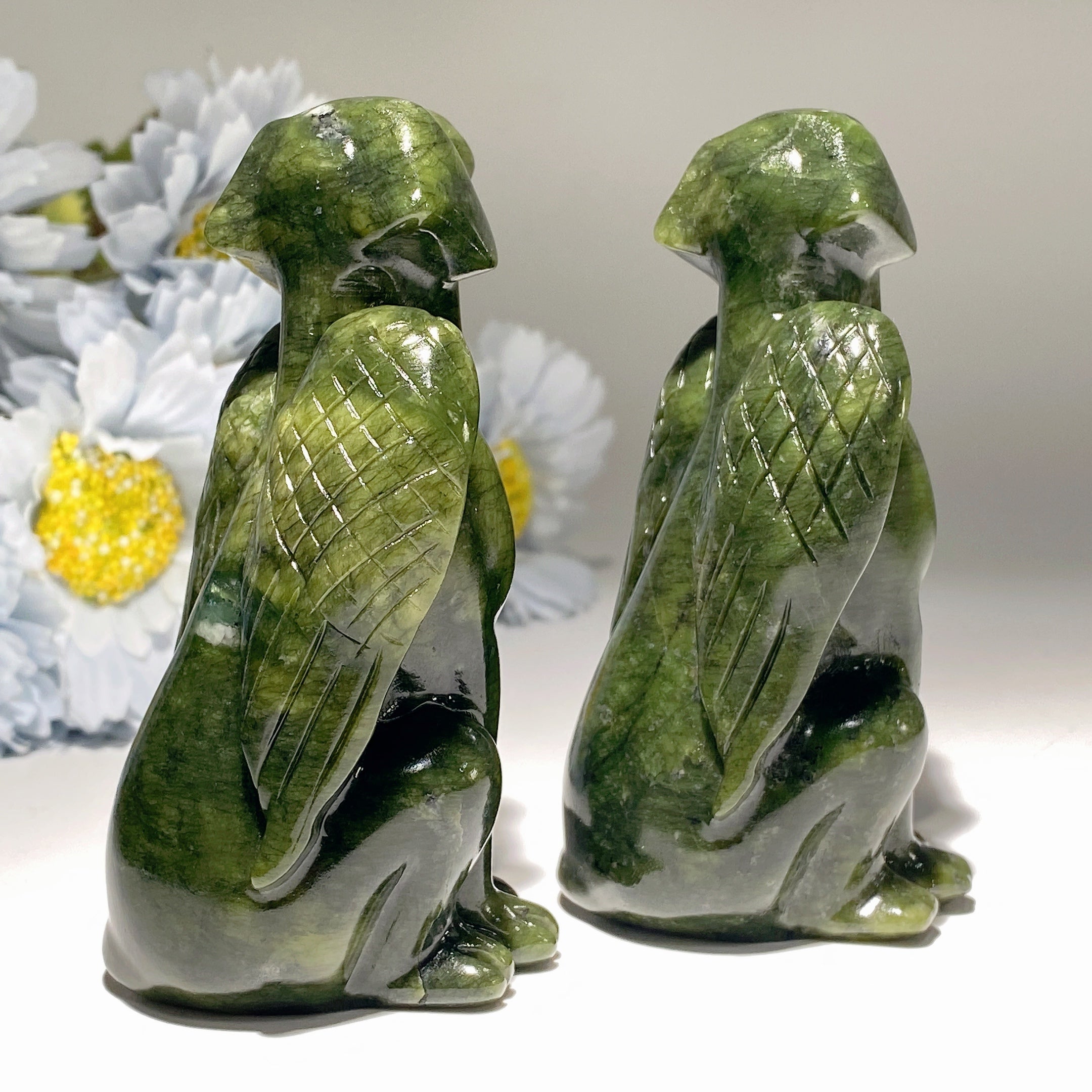 3.8 inch Serpentine Crystal Dog Figurine for Healing Energy