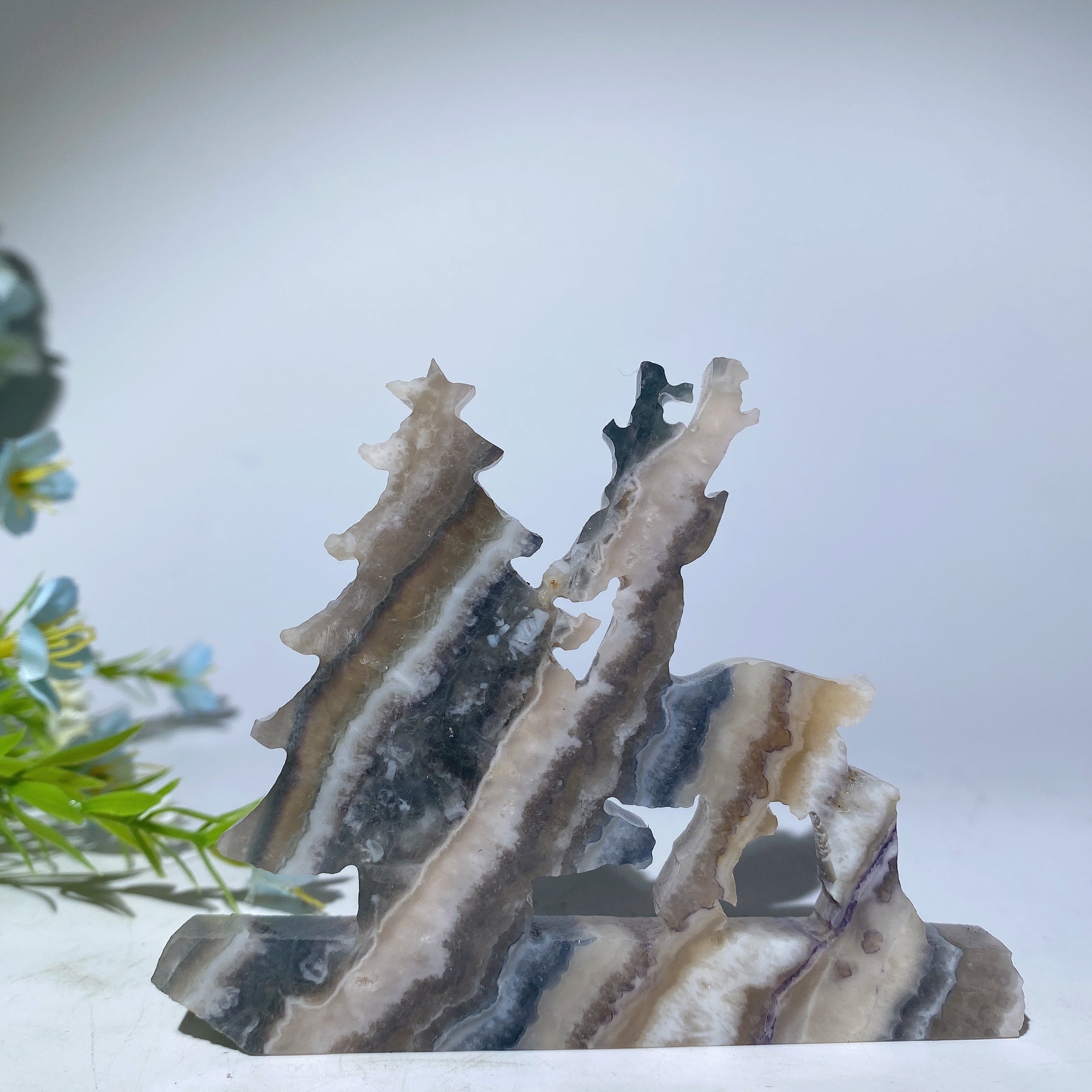 3.8in Mixed Crystal Deer & Tree Figurines Collection