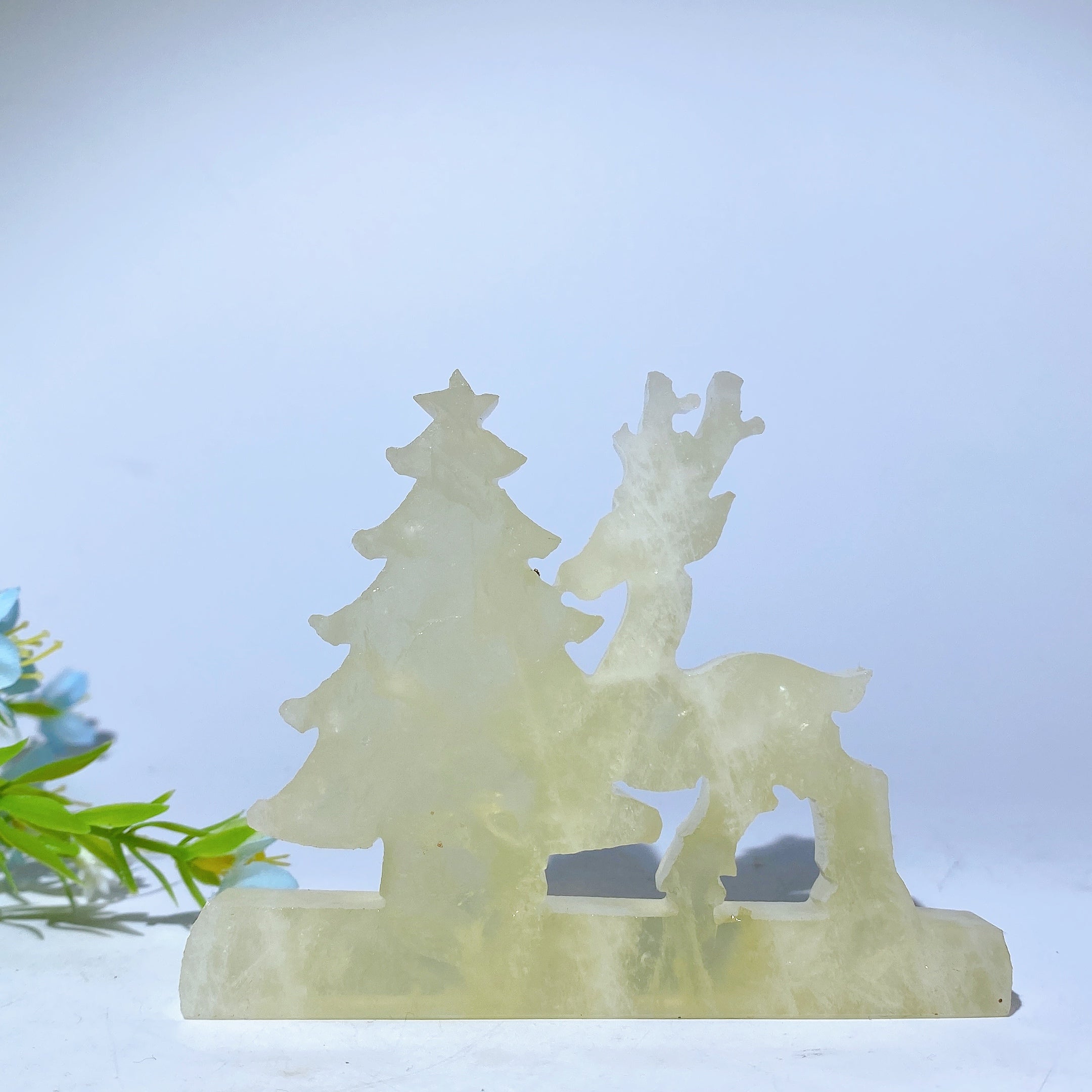 3.8in Mixed Crystal Deer & Tree Figurines Collection