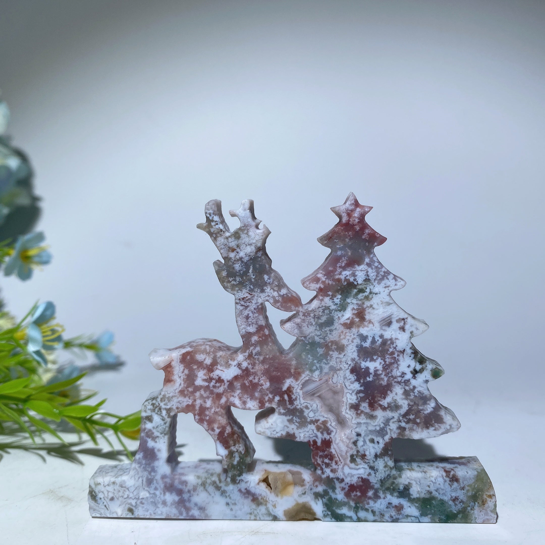 3.8in Mixed Crystal Deer & Tree Figurines Collection